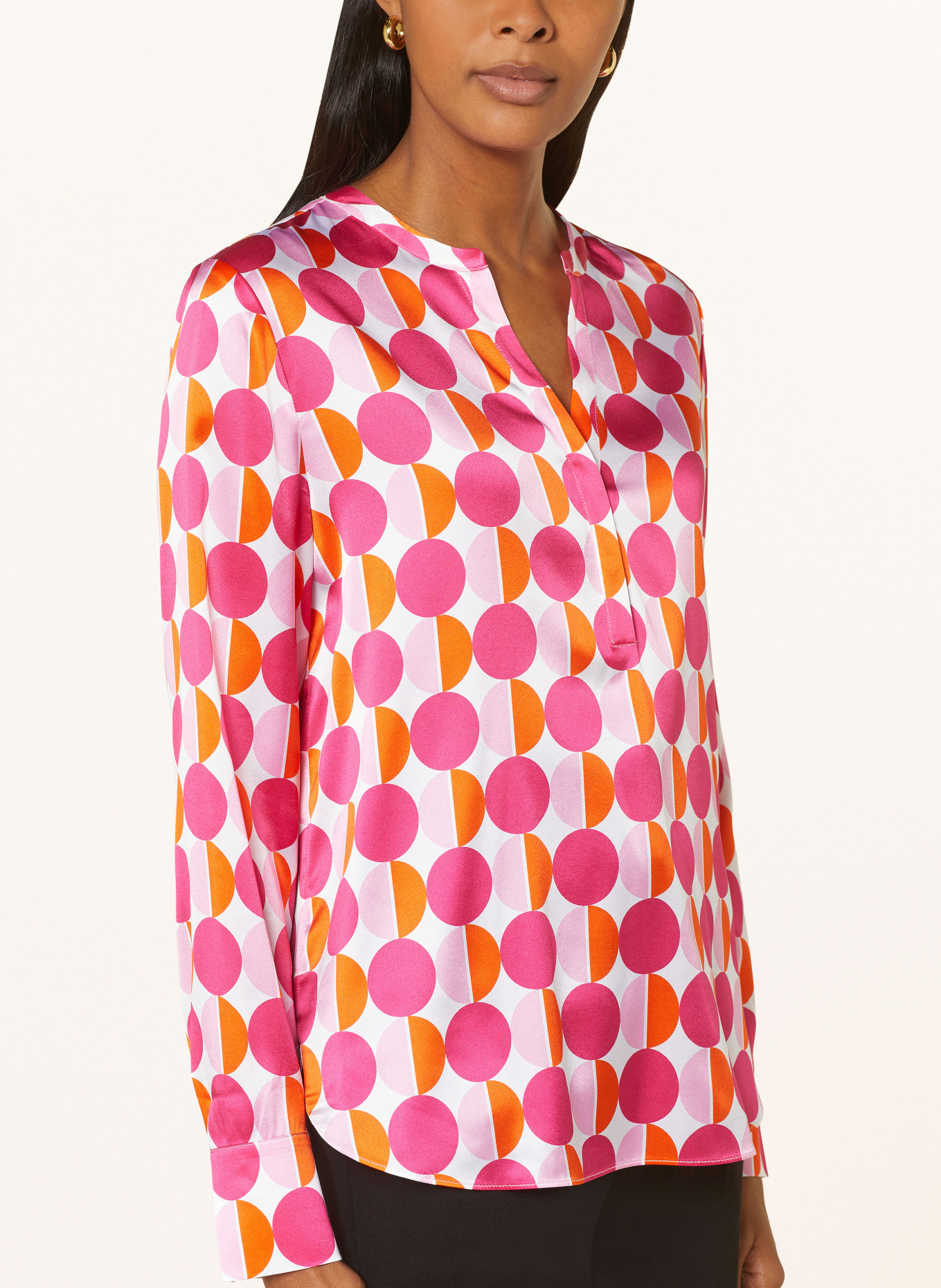 lilienfels Shirt blouse in silk, Color: PINK/ ORANGE/ PINK (Image 4)