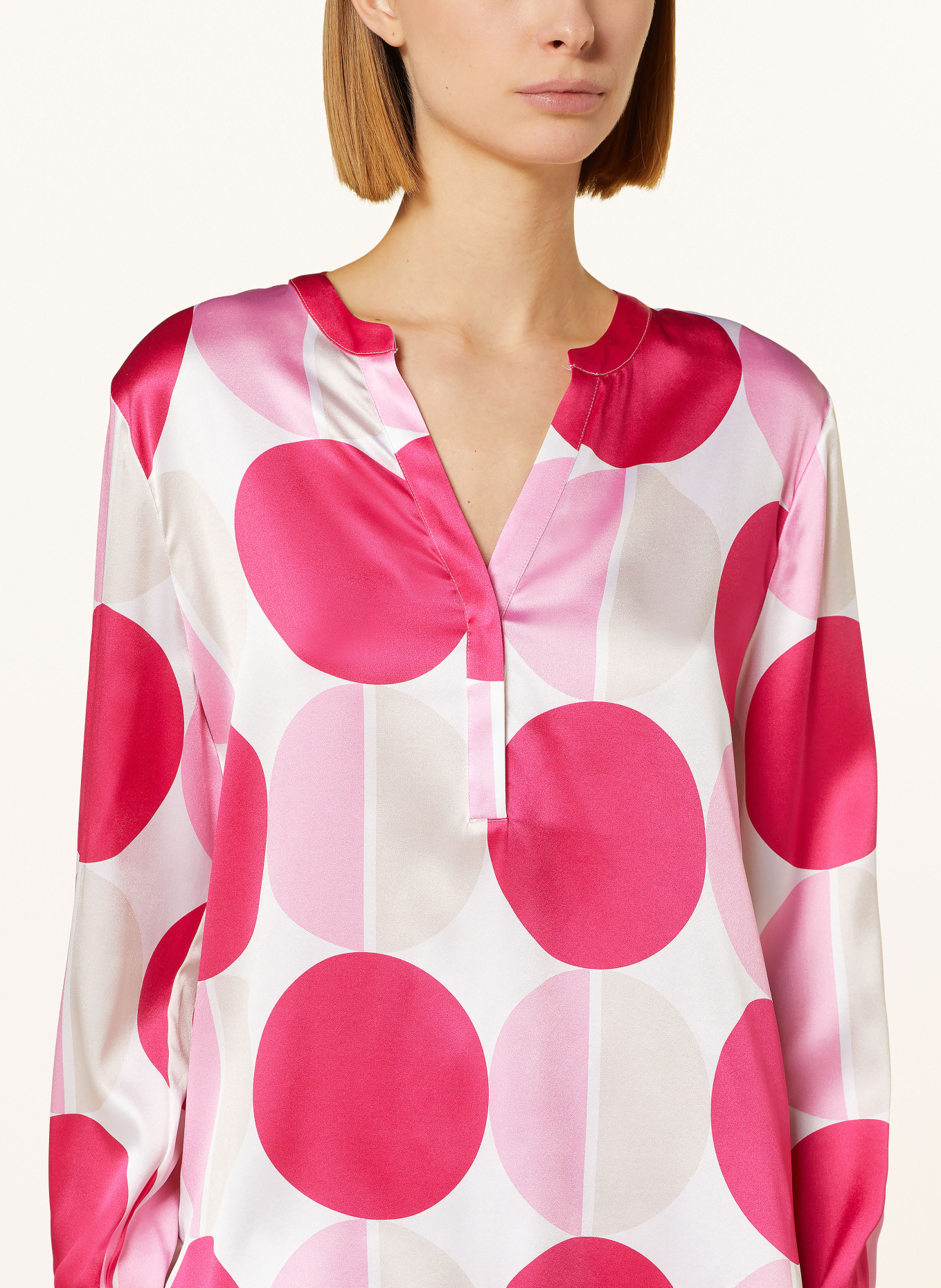 lilienfels Silk tunic, Color: WHITE/ PINK/ BEIGE (Image 4)