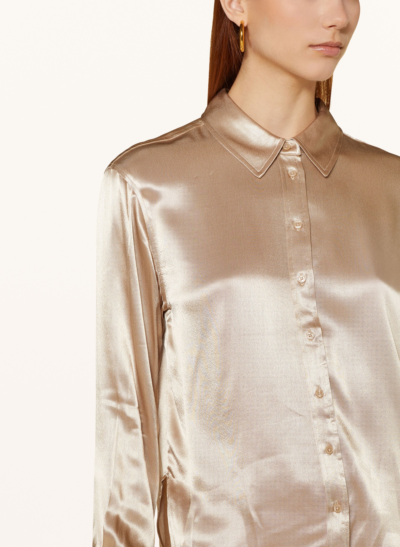 OPUS Shirt blouse FEPPE made of satin, Color: LIGHT BROWN (Image 4)