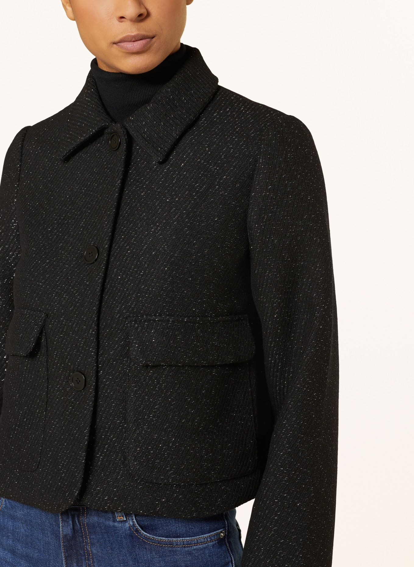 OPUS Jacket HIDEKI with glitter thread, Color: BLACK/ SILVER (Image 4)