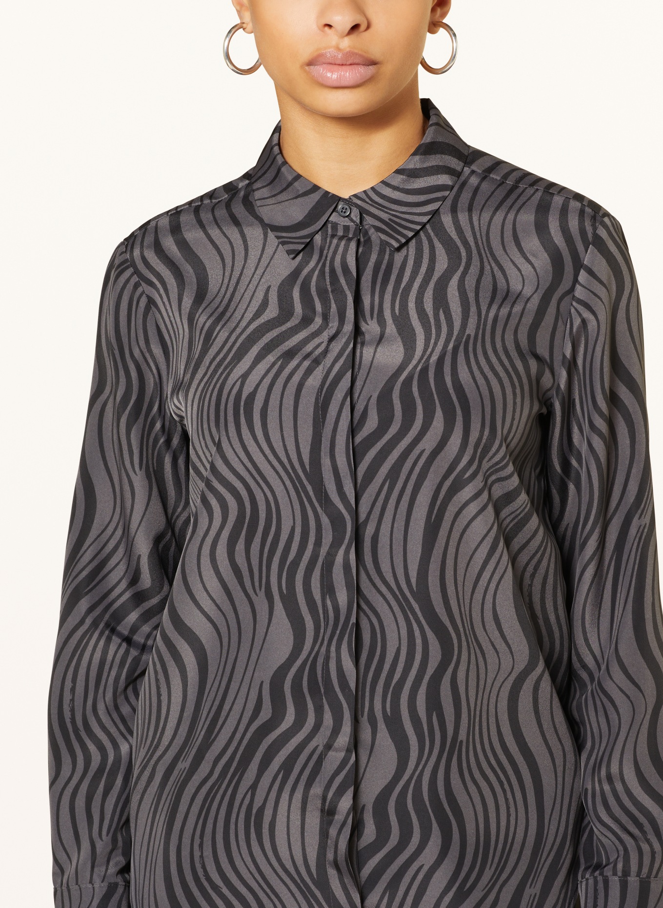 OPUS Shirt blouse FALKINE, Color: BLACK/ GRAY (Image 4)