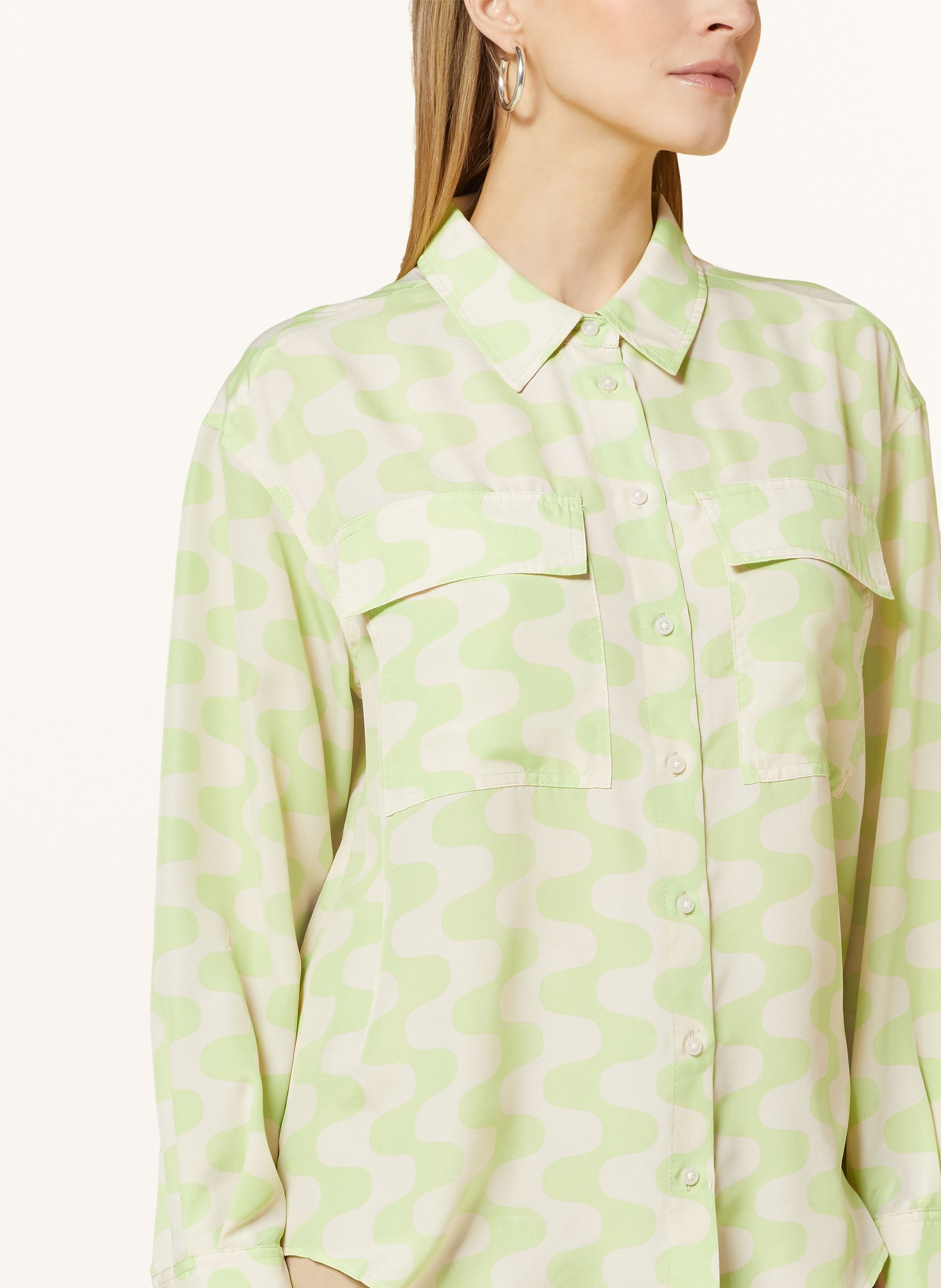 OPUS Shirt blouse FRIDAMI, Color: LIGHT GREEN/ CREAM (Image 4)