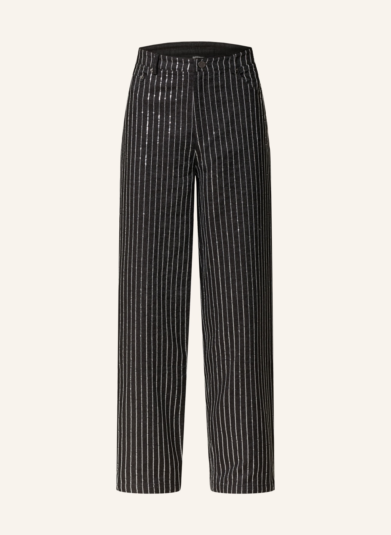 ROTATE Spodnie marlena z cekinami, Kolor: 1000 BLACK (Obrazek 1)