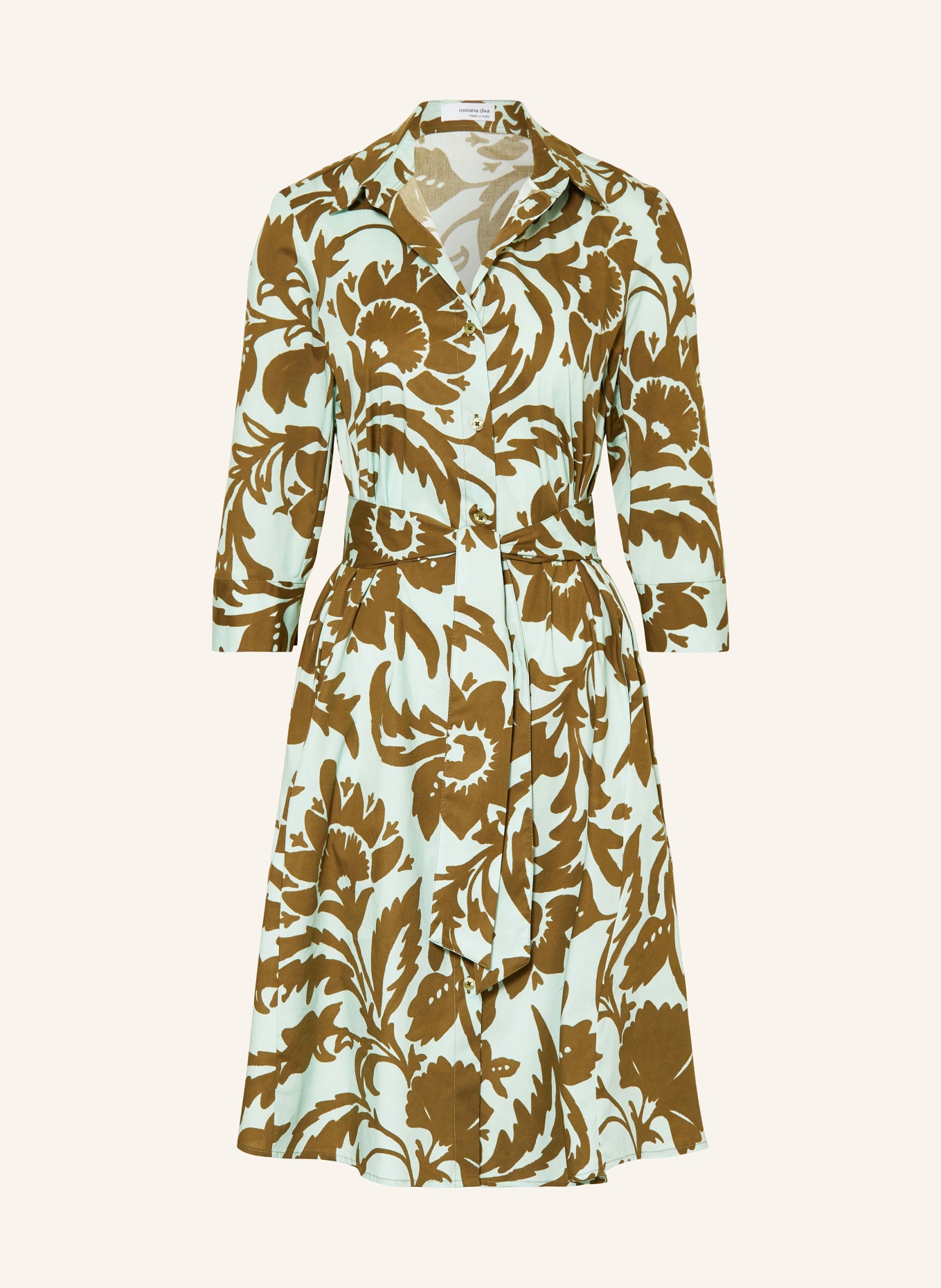 rossana diva Shirt dress with 3/4 sleeves, Color: MINT/ OLIVE (Image 1)