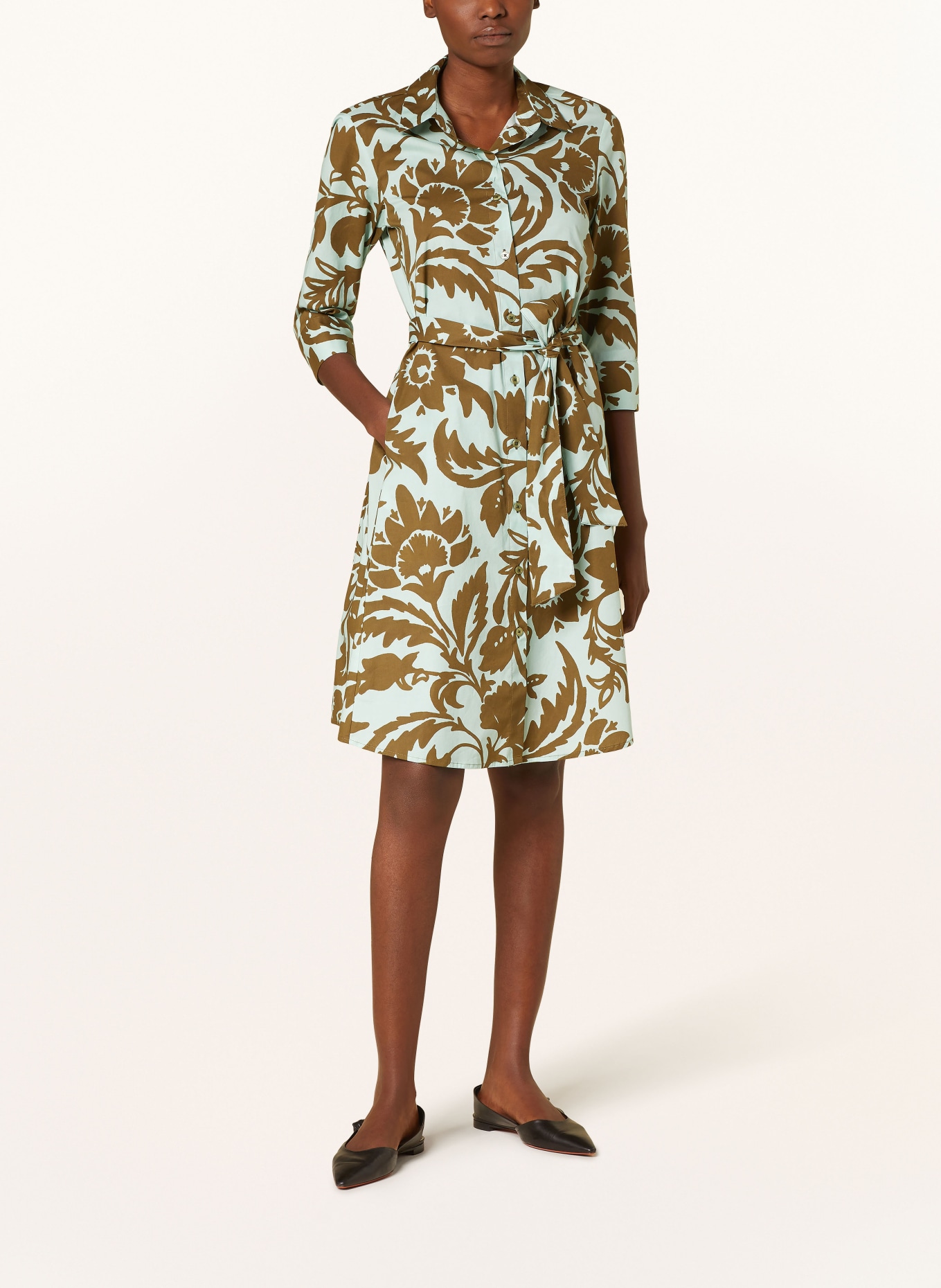 rossana diva Shirt dress with 3/4 sleeves, Color: MINT/ OLIVE (Image 2)
