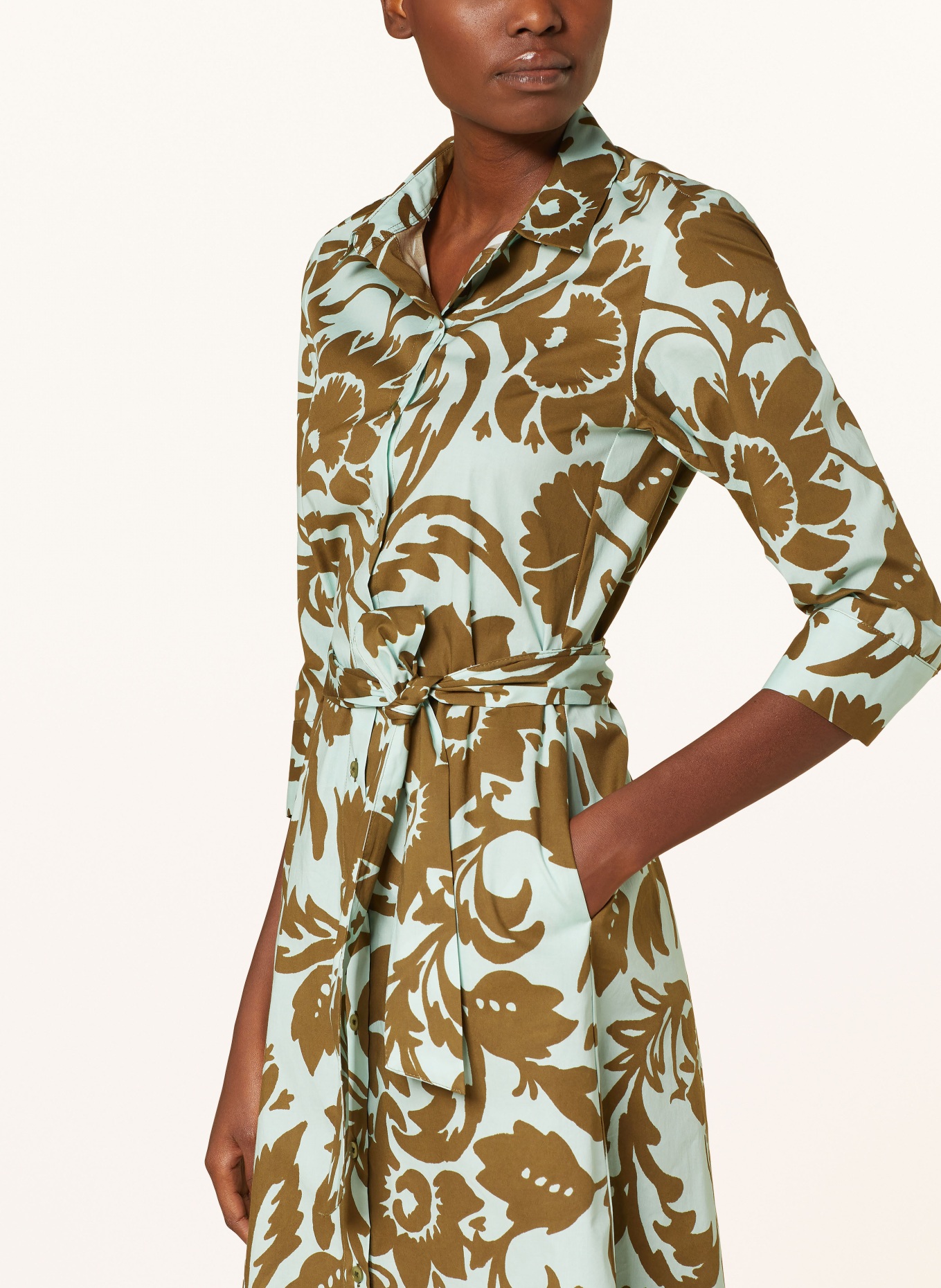 rossana diva Shirt dress with 3/4 sleeves, Color: MINT/ OLIVE (Image 4)