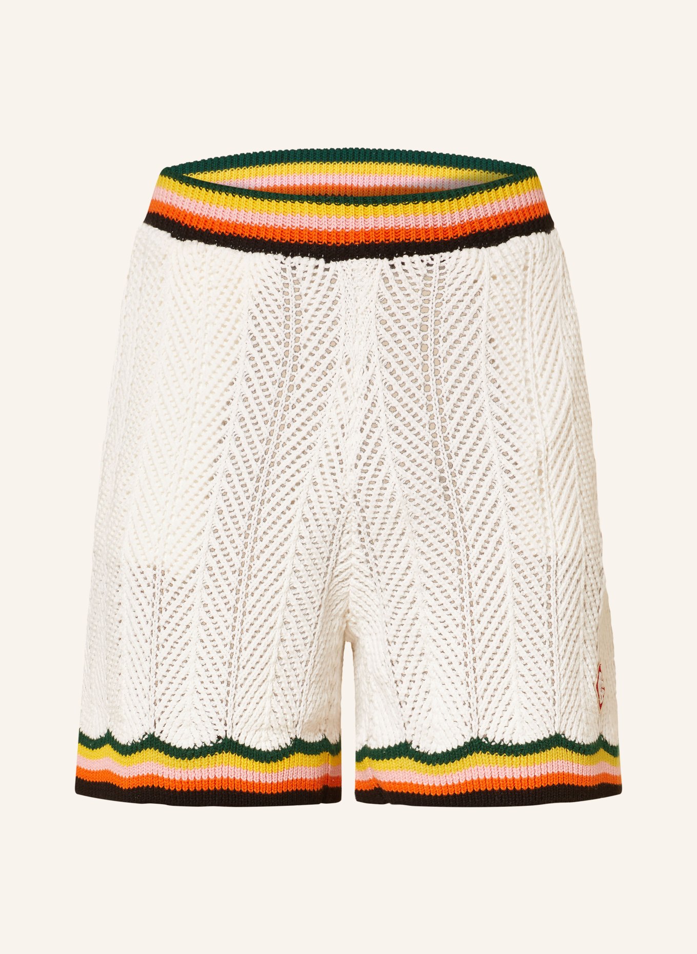 Casablanca Knit shorts, Color: WHITE/ ORANGE/ BLACK (Image 1)