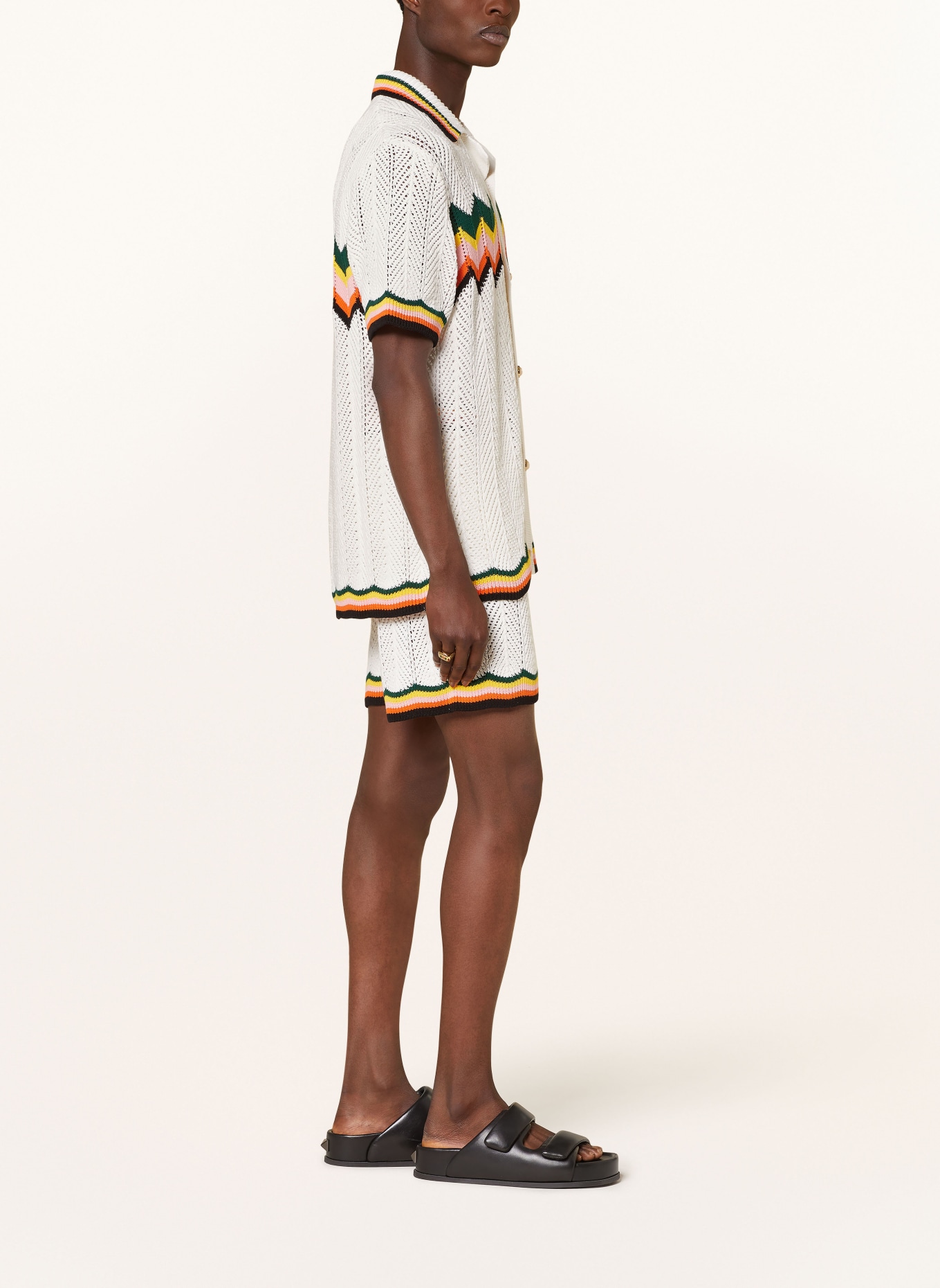 Casablanca Knit shorts, Color: WHITE/ ORANGE/ BLACK (Image 4)