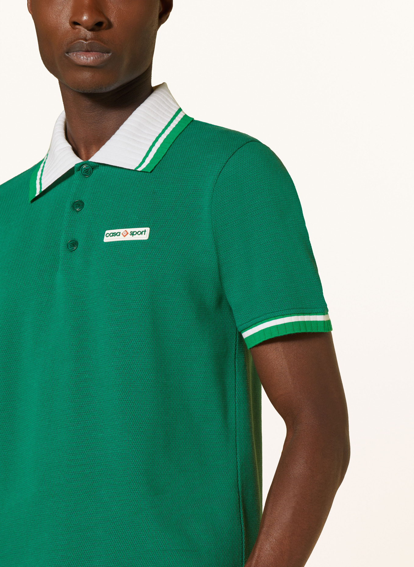 Casablanca Piqué polo shirt, Color: GREEN (Image 4)