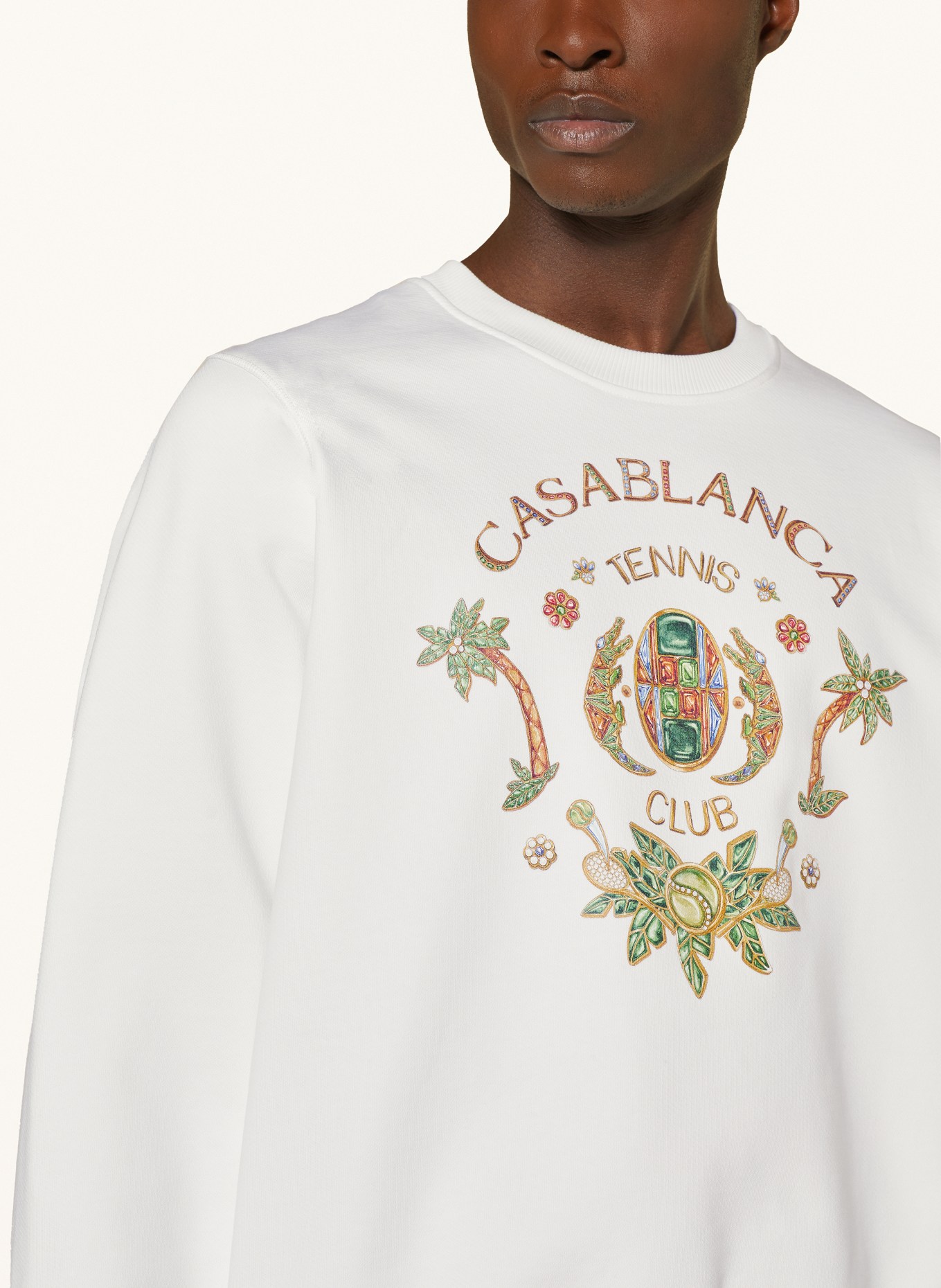 Casablanca Sweatshirt, Color: WHITE/ GREEN/ DARK YELLOW (Image 4)