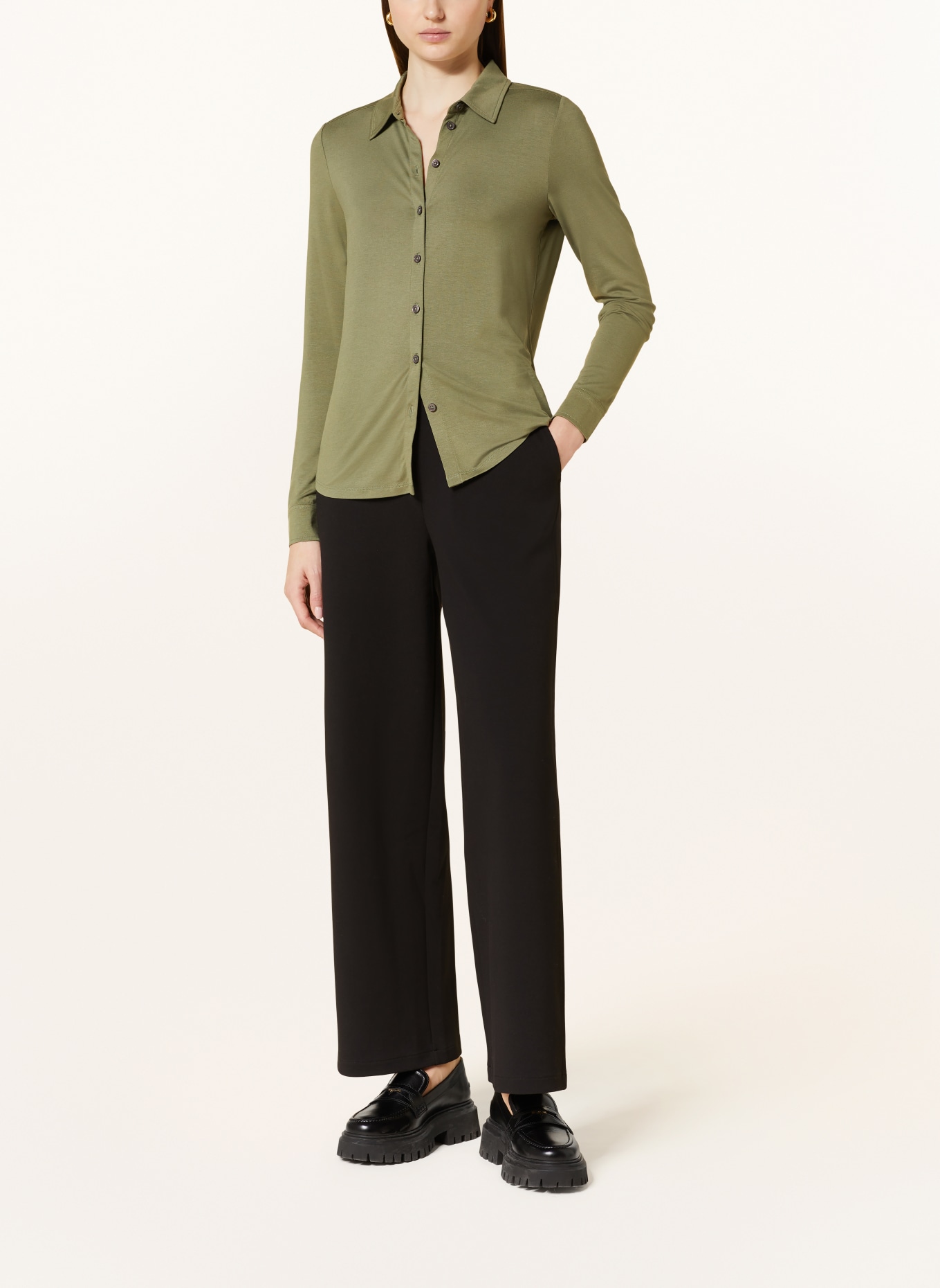 Marc O'Polo Shirt blouse made of jersey, Color: OLIVE (Image 2)