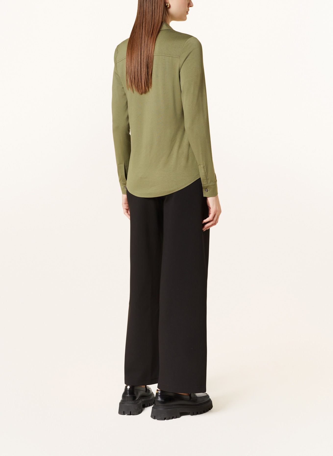 Marc O'Polo Shirt blouse made of jersey, Color: OLIVE (Image 3)