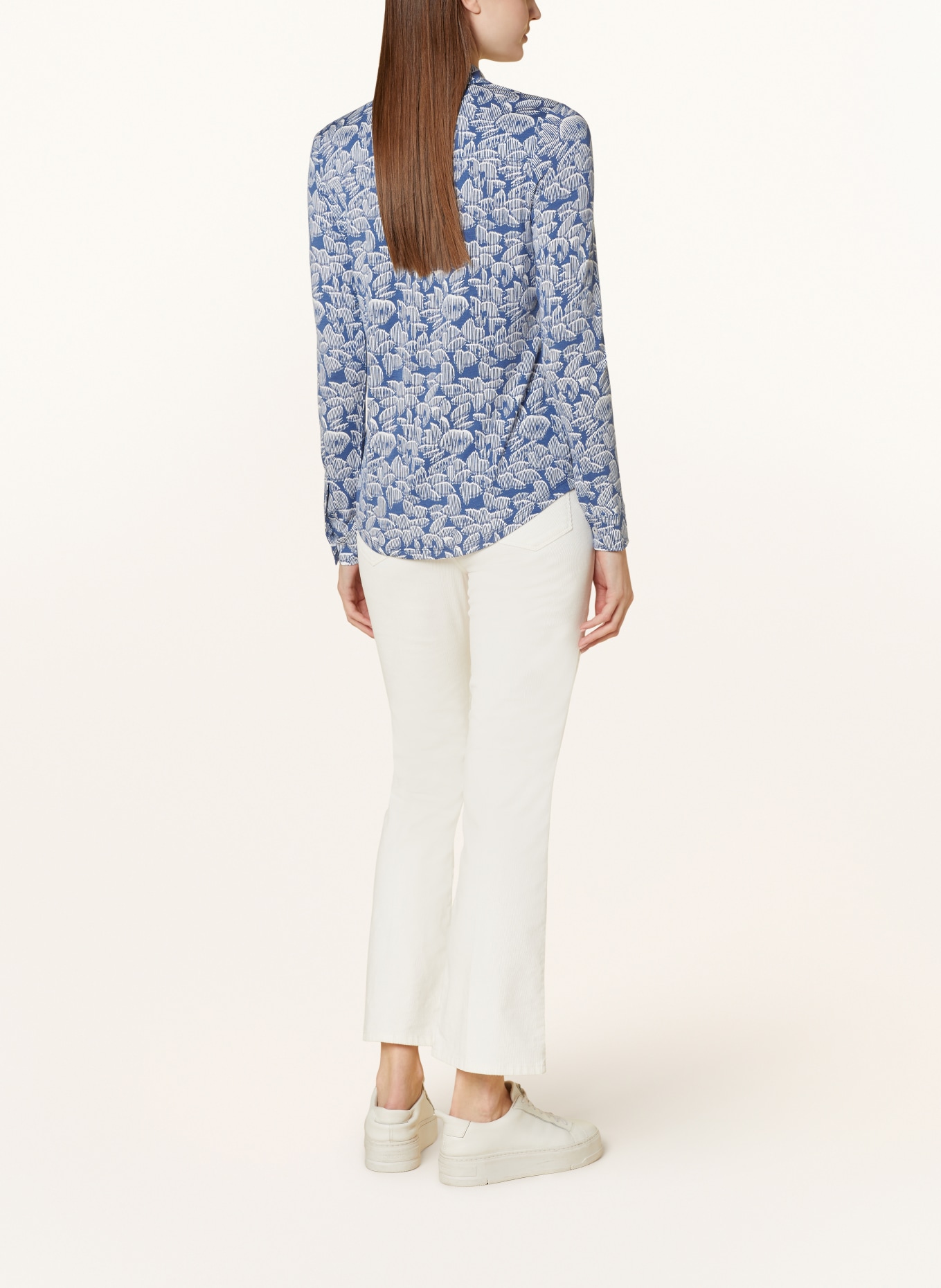 Marc O'Polo Shirt blouse made of jersey, Color: BLUE/ WHITE (Image 3)