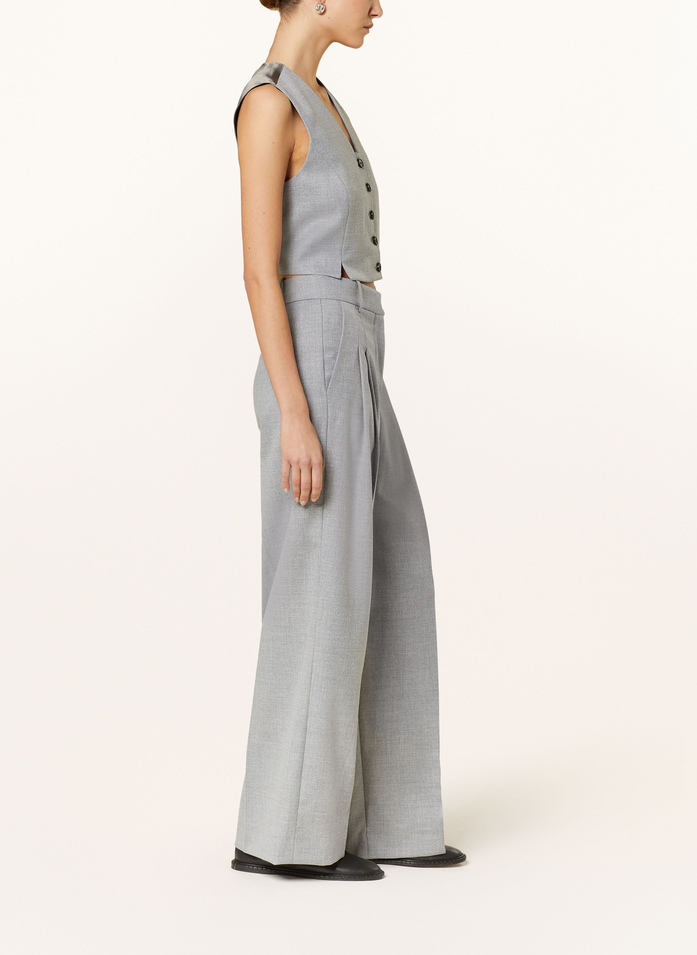 BY MALENE BIRGER Wide leg trousers CYMBARIA, Color: GRAY (Image 4)