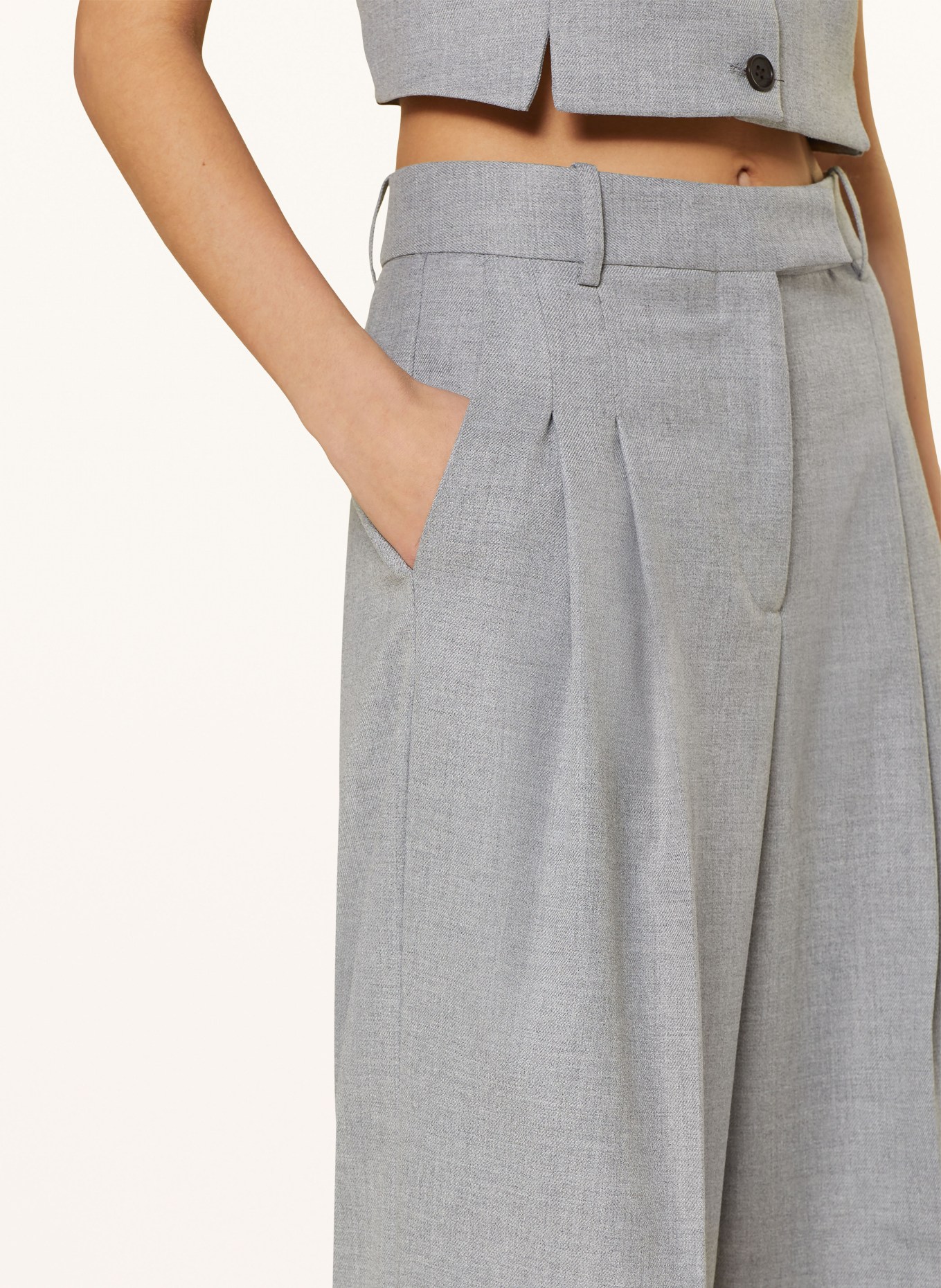 BY MALENE BIRGER Wide leg trousers CYMBARIA, Color: GRAY (Image 5)