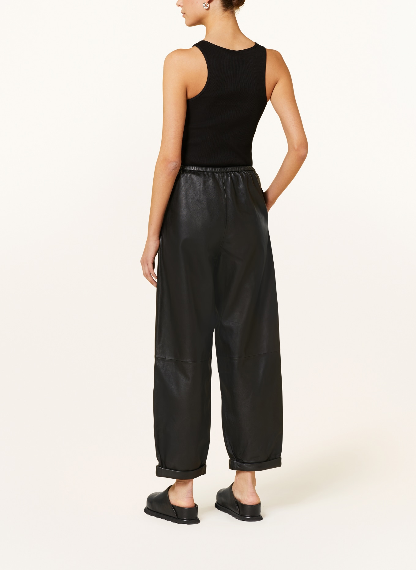 BY MALENE BIRGER Leather trousers JOANNI, Color: BLACK (Image 3)