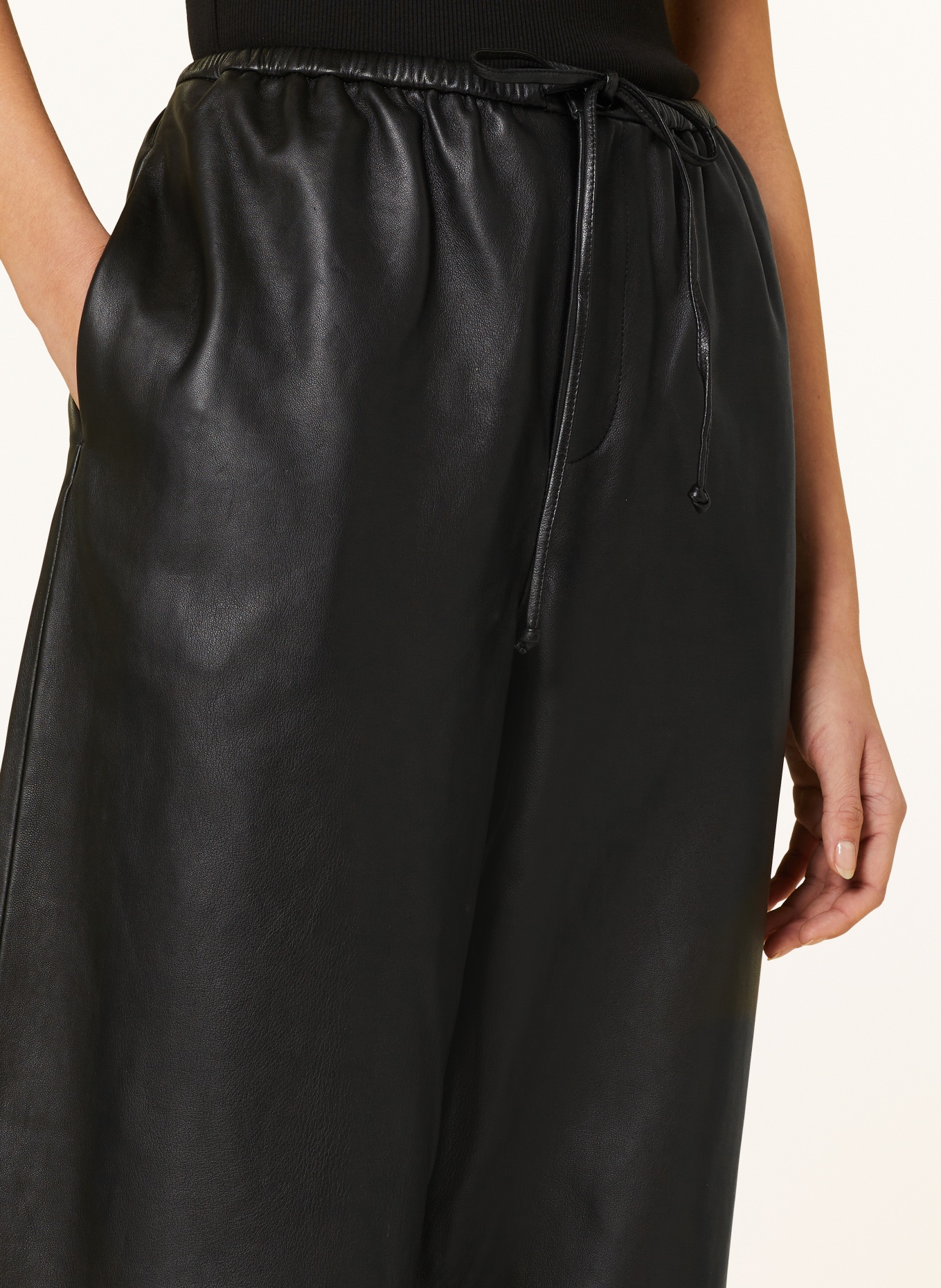 BY MALENE BIRGER Leather trousers JOANNI, Color: BLACK (Image 5)