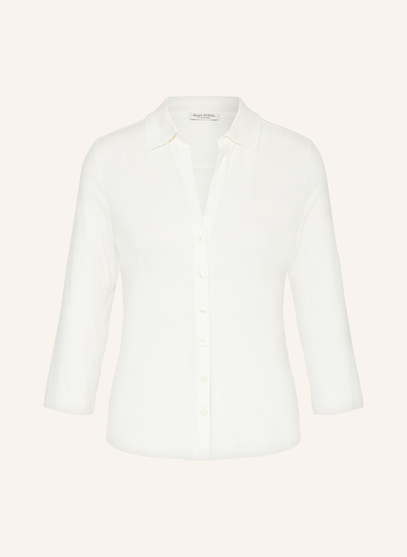 Marc O'Polo Jersey blouse with 3/4 sleeves, Color: WHITE (Image 1)