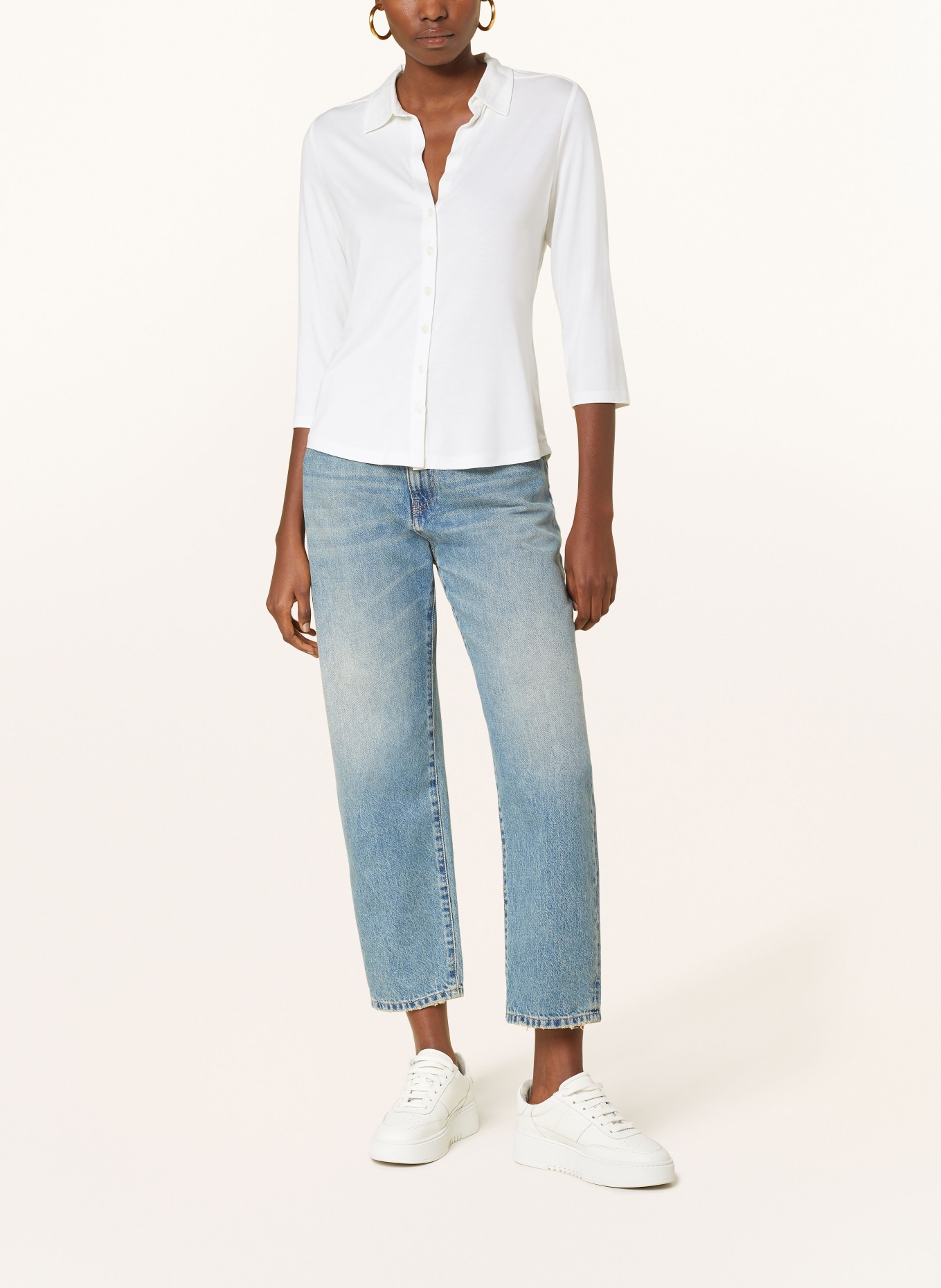 Marc O'Polo Jersey blouse with 3/4 sleeves, Color: WHITE (Image 2)