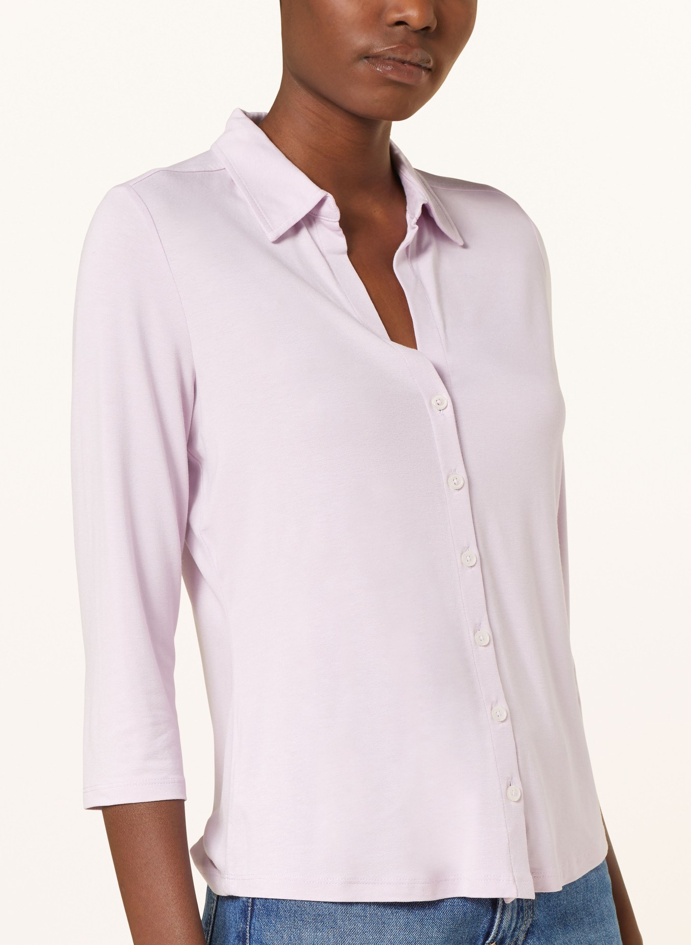 Marc O'Polo Jersey blouse with 3/4 sleeves, Color: LIGHT PURPLE (Image 4)