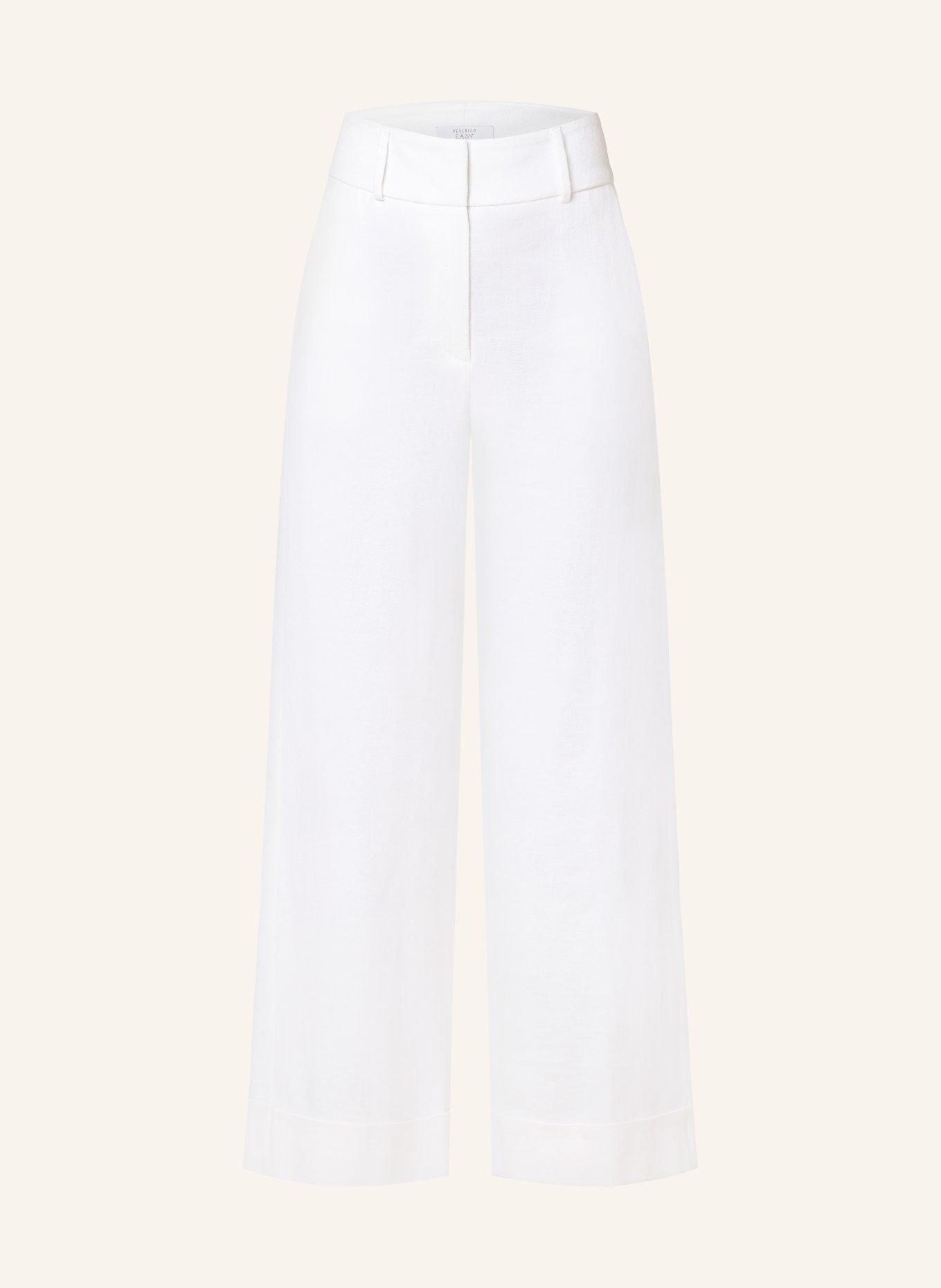 PESERICO EASY Culottes with linen, Color: WHITE (Image 1)