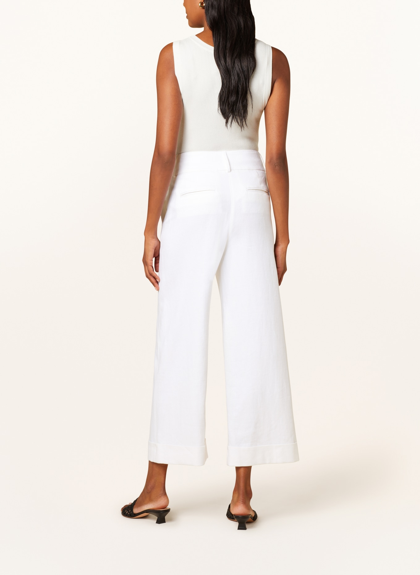 PESERICO EASY Culottes with linen, Color: WHITE (Image 3)