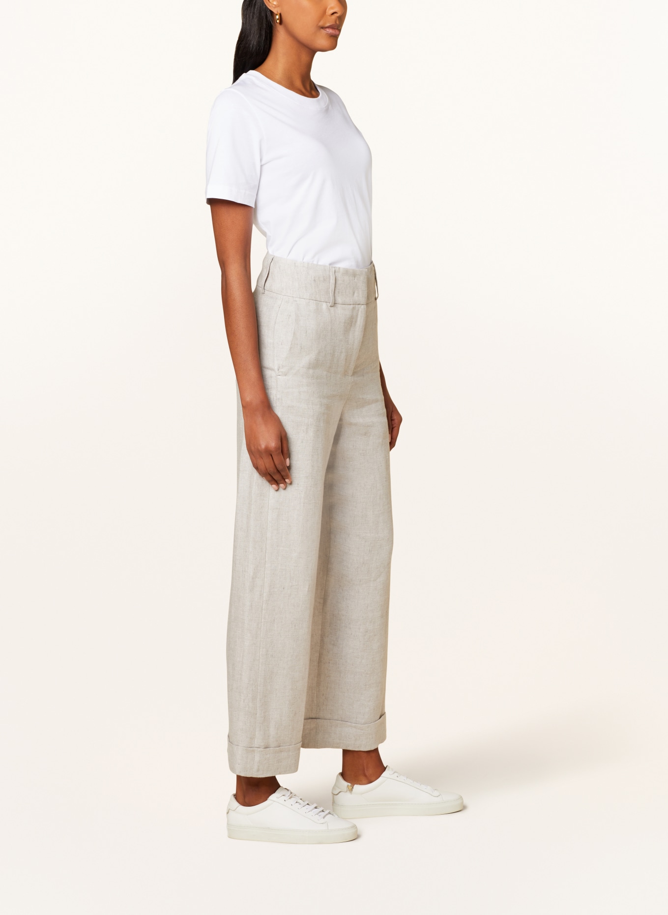 PESERICO EASY Linen culottes, Color: GRAY (Image 4)
