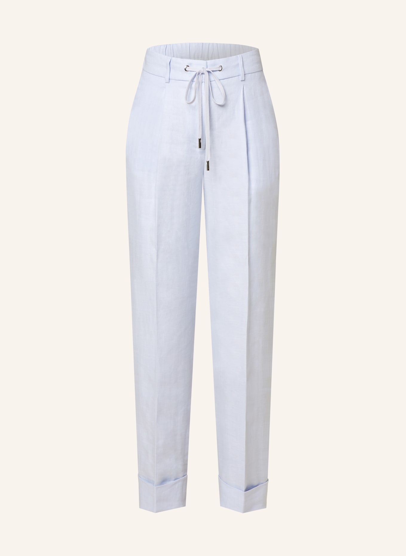 PESERICO EASY 7/8 pants made of linen, Color: LIGHT BLUE (Image 1)