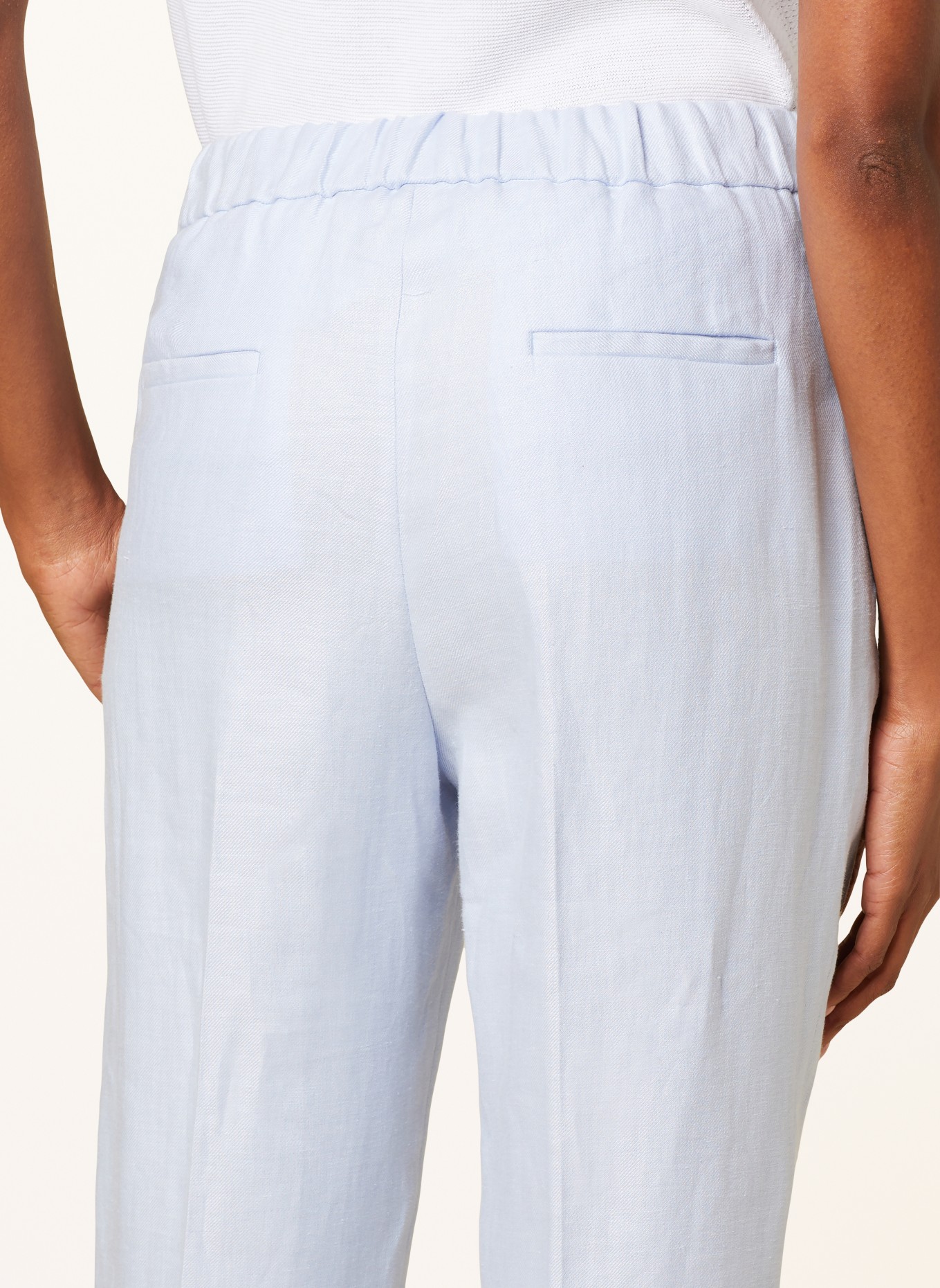PESERICO EASY 7/8 pants made of linen, Color: LIGHT BLUE (Image 5)