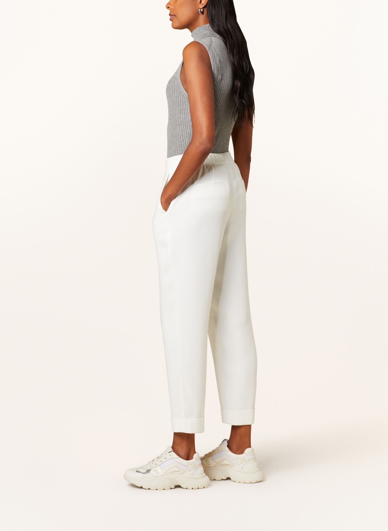 PESERICO EASY 7/8 pants, Color: WHITE (Image 4)