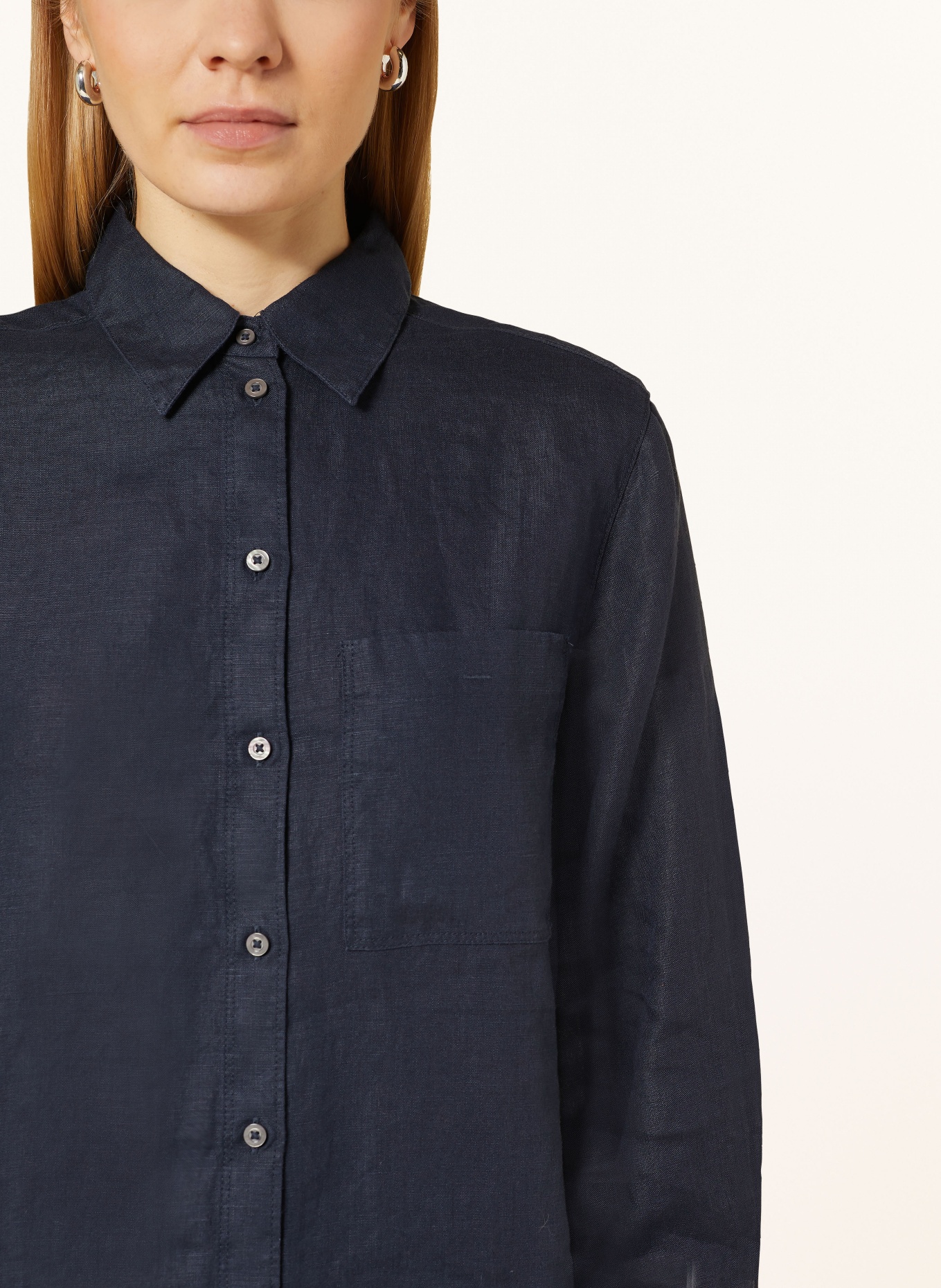 Marc O'Polo Shirt blouse made of linen, Color: DARK BLUE (Image 4)