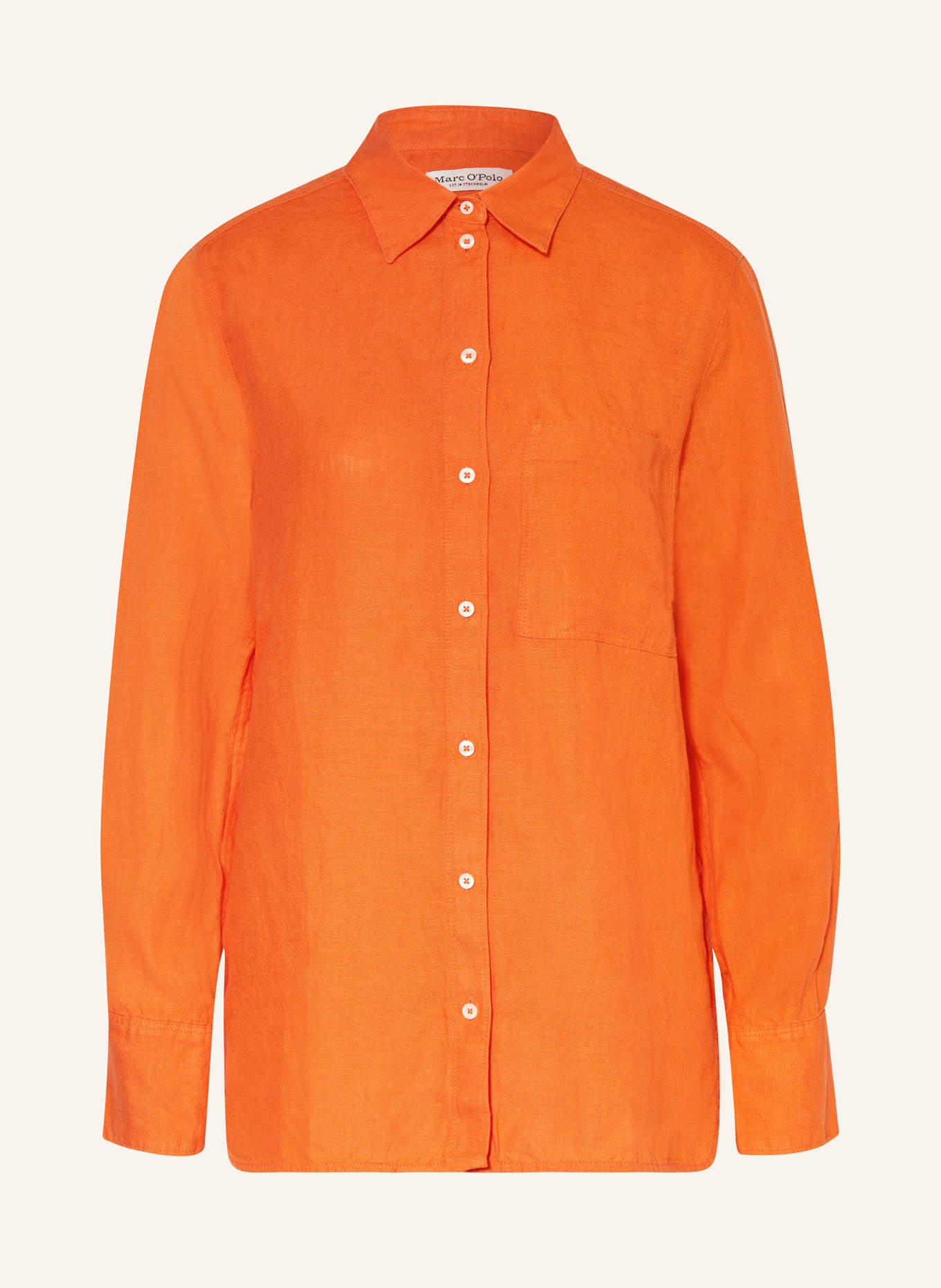 Marc O'Polo Shirt blouse made of linen, Color: ORANGE (Image 1)