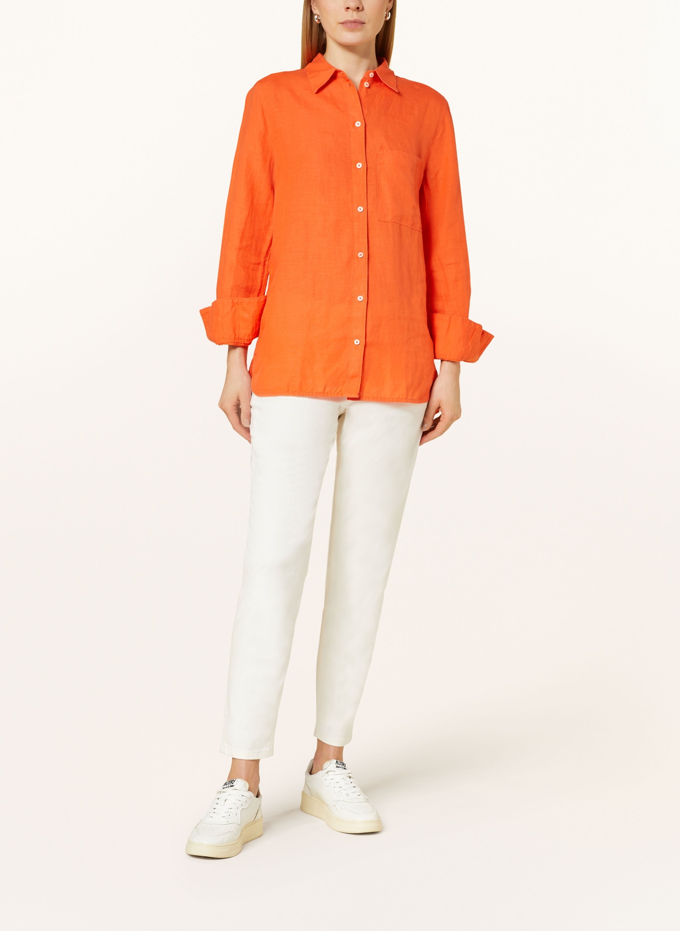 Marc O'Polo Shirt blouse made of linen, Color: ORANGE (Image 2)