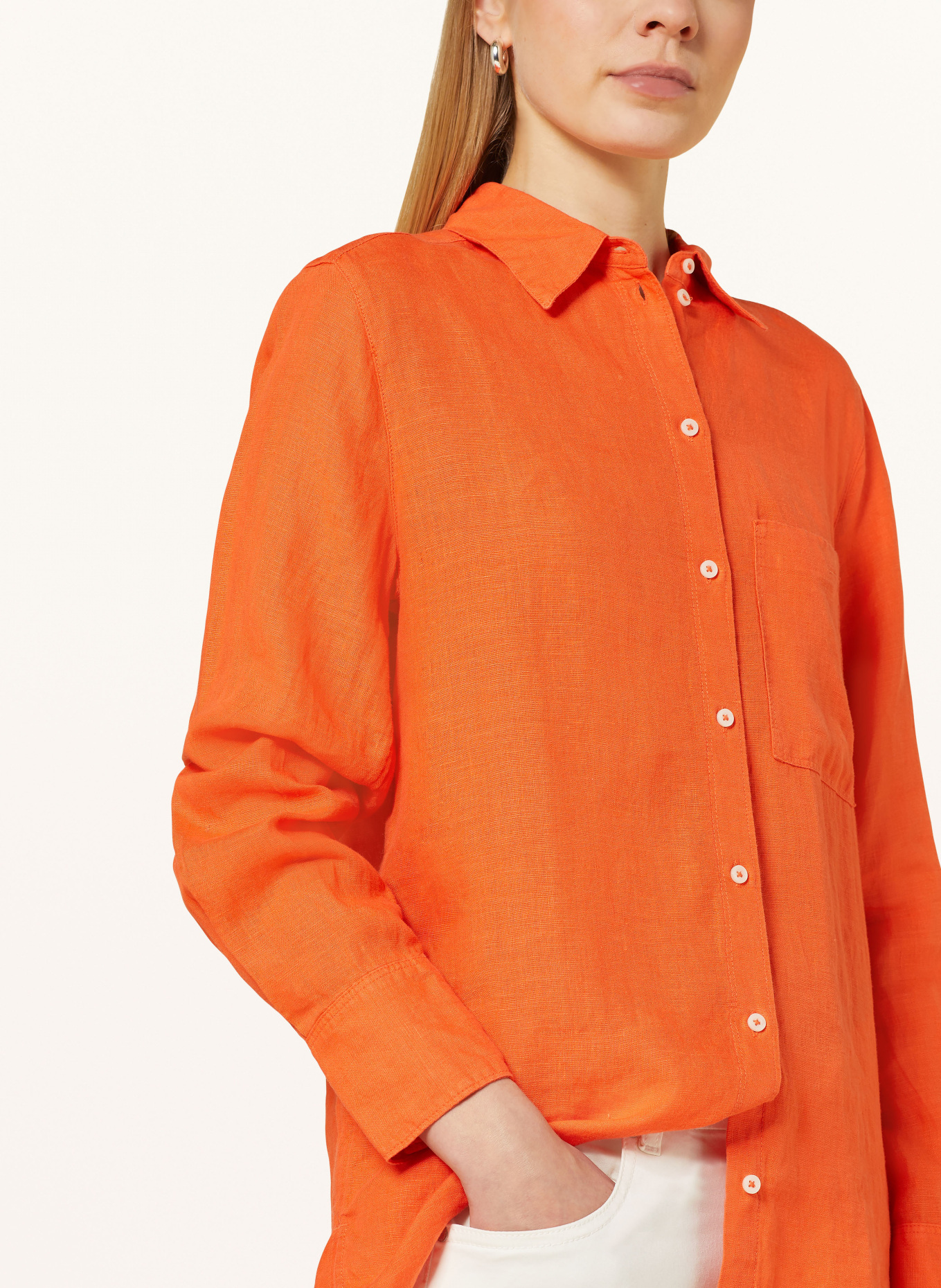 Marc O'Polo Shirt blouse made of linen, Color: ORANGE (Image 4)