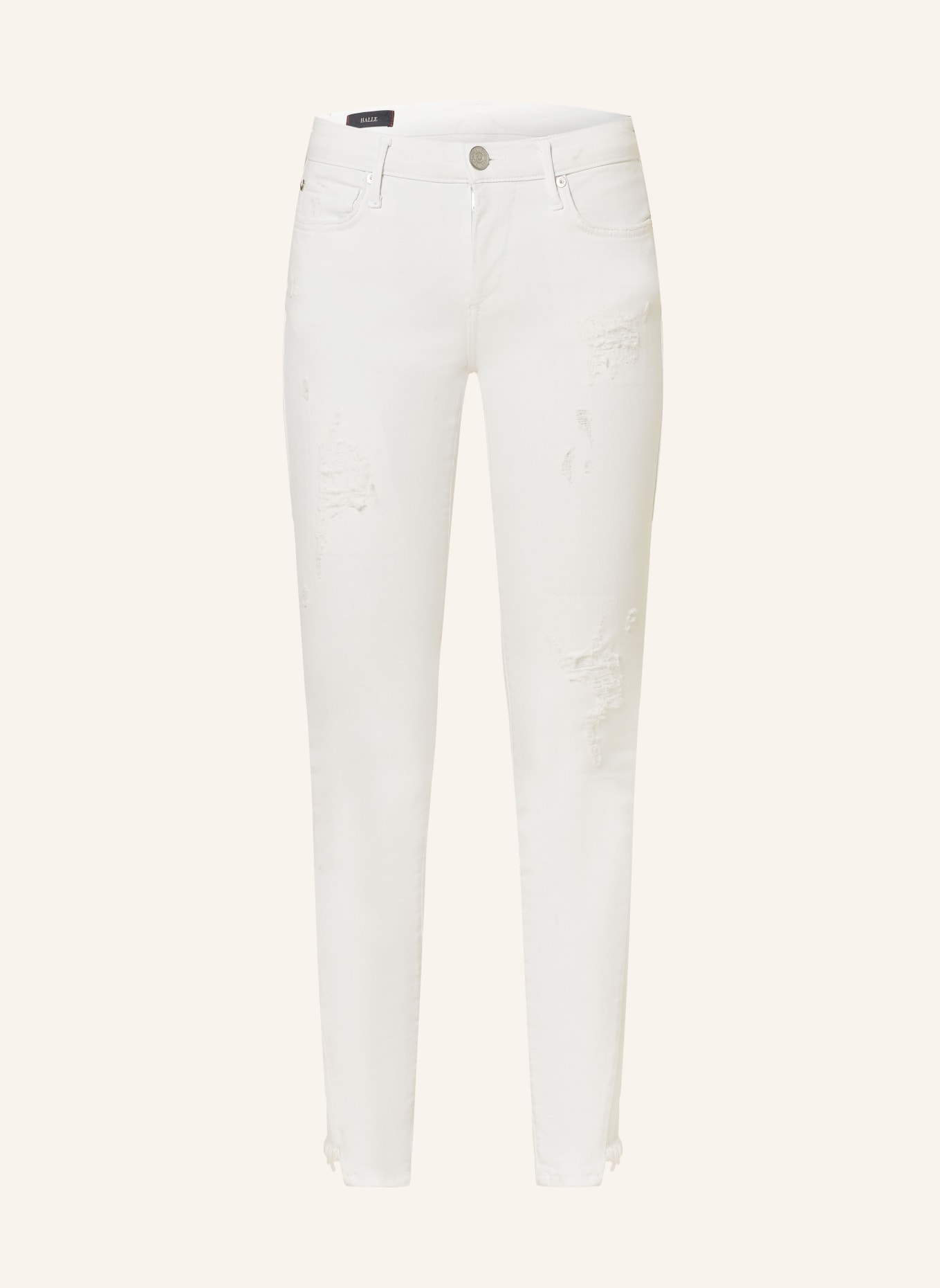 TRUE RELIGION Skinny Jeans HALLE, Farbe: 1700 DESTROYED OPTIC WHITE (Bild 1)