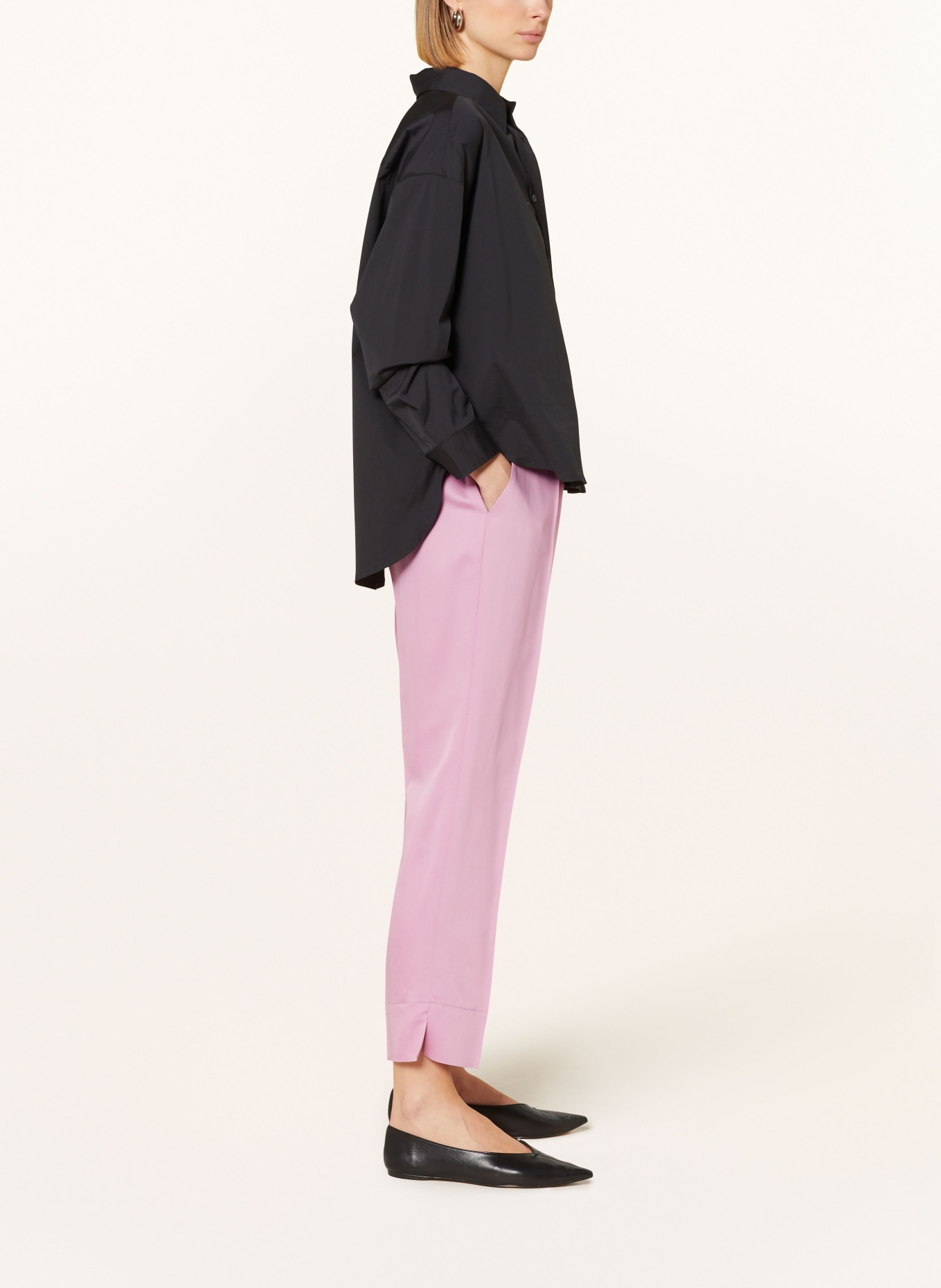 JOSEPH 7/8 trousers TOTTENHAM in jersey, Color: PINK (Image 4)
