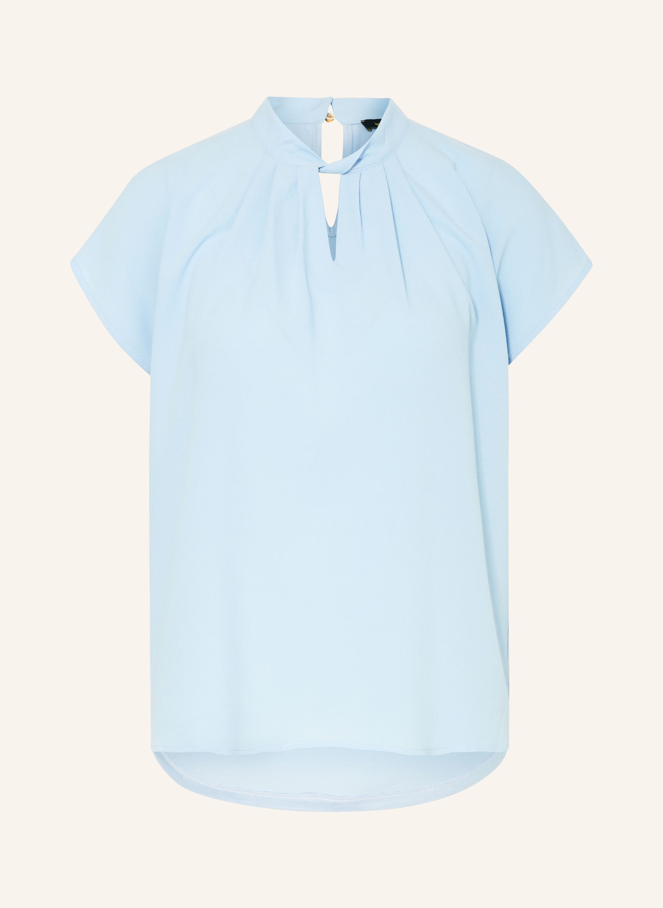 MORE & MORE Shirt blouse in mixed materials, Color: LIGHT BLUE (Image 1)
