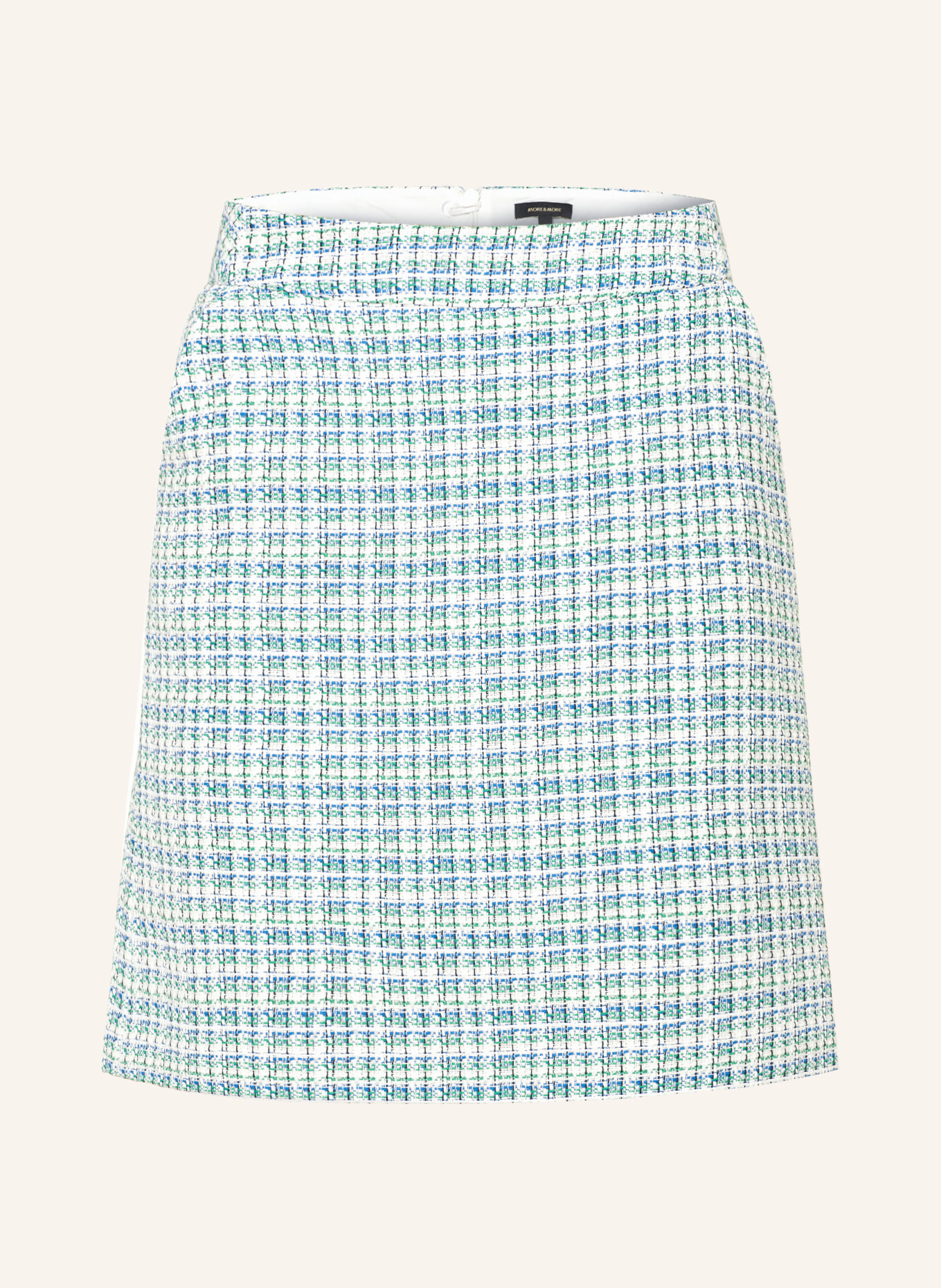 MORE & MORE Tweed skirt, Color: WHITE/ GREEN (Image 1)