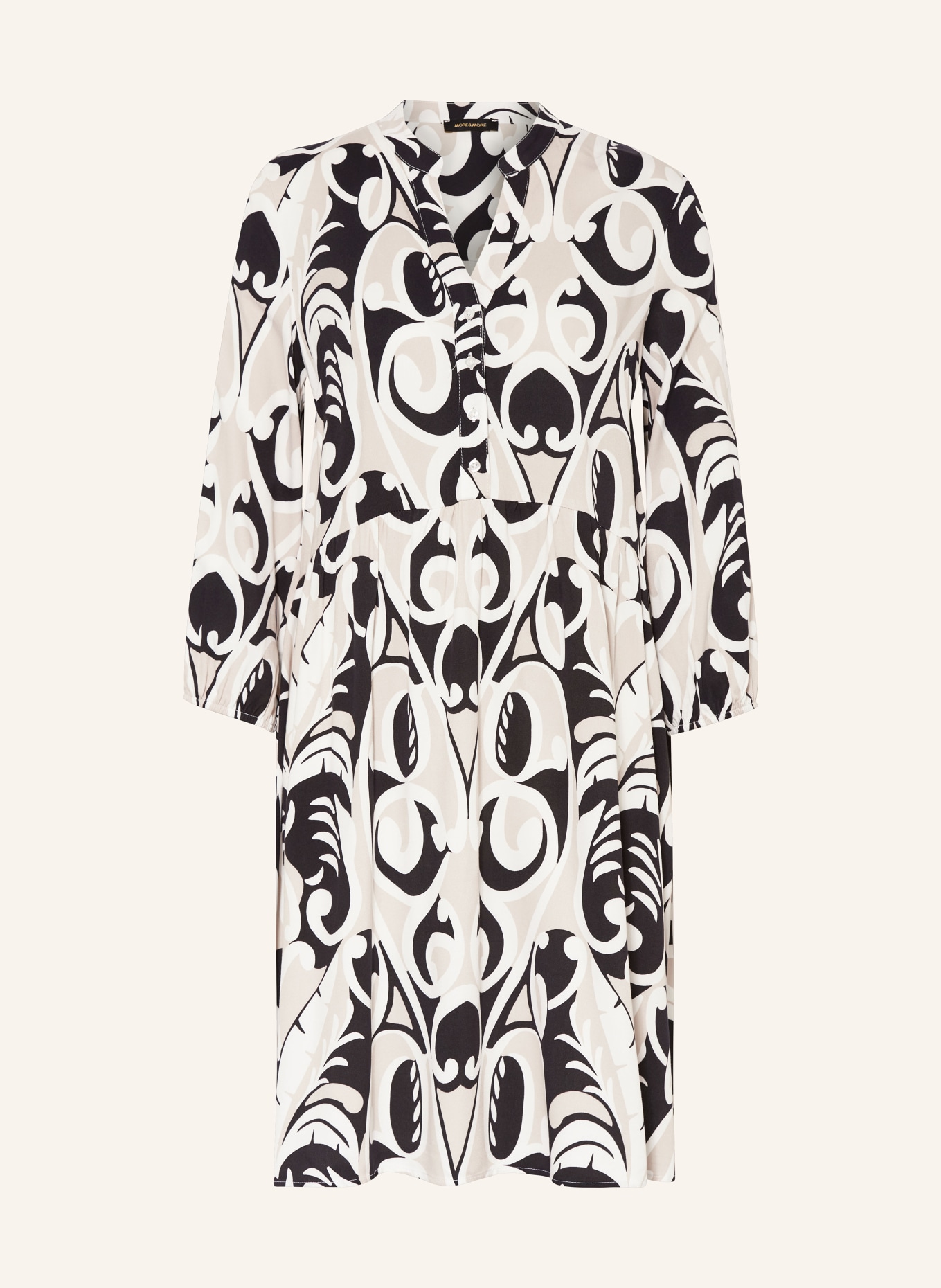 MORE & MORE Kleid mit 3/4-Arm, Farbe: SCHWARZ/ WEISS/ BEIGE (Bild 1)