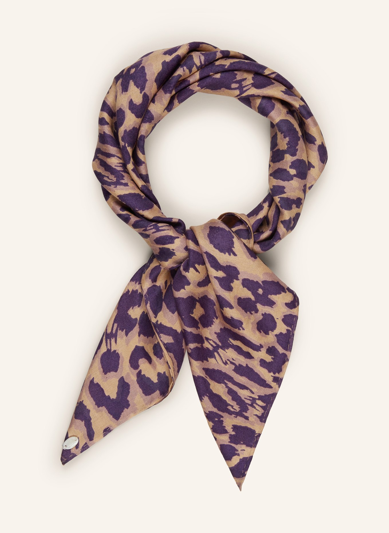 friendly hunting Silk scarf, Color: LIGHT PURPLE/ PURPLE/ LIGHT ORANGE (Image 2)