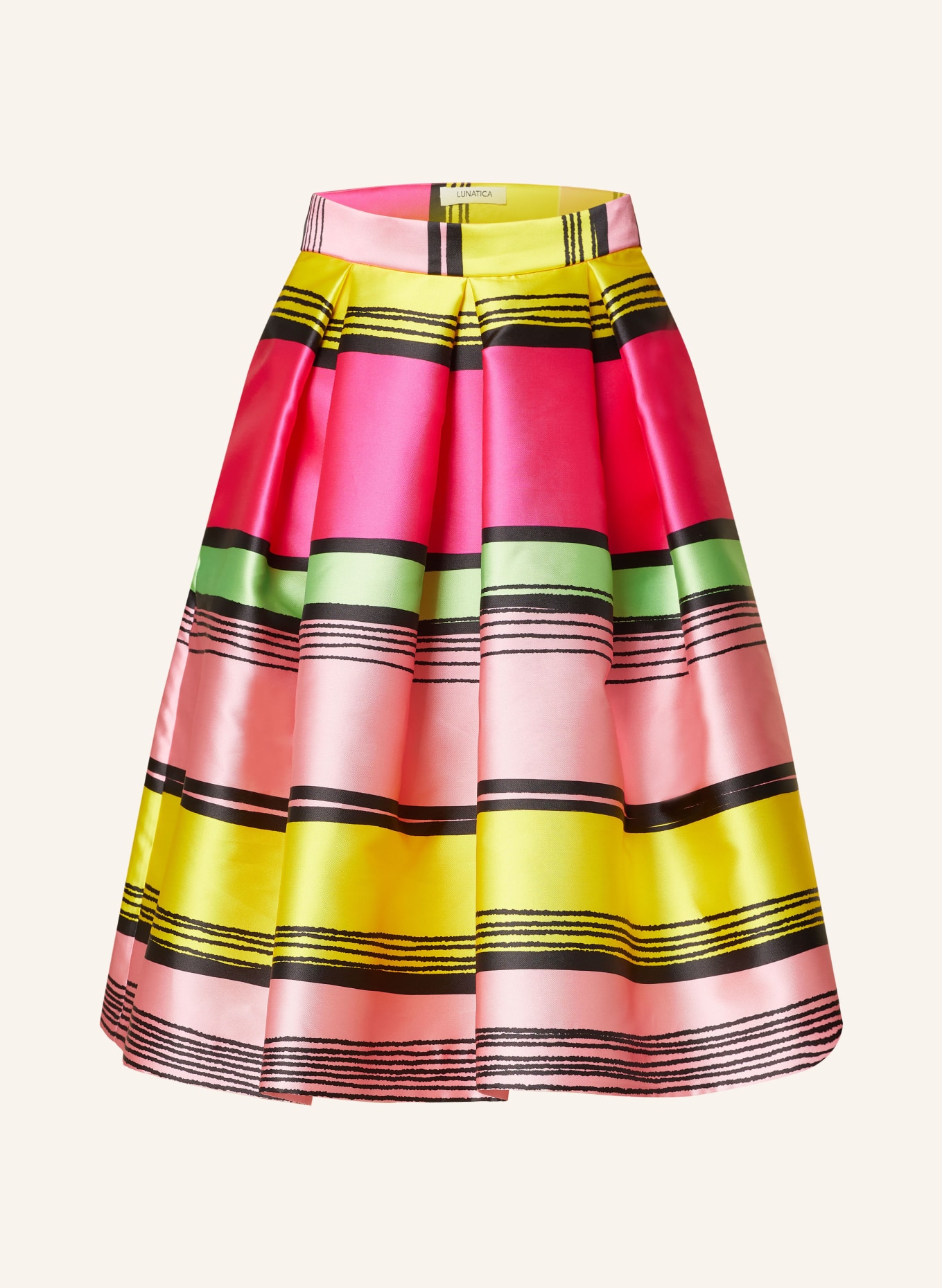 LUNATICA MILANO Pleated skirt, Color: PINK/ LIGHT GREEN/ YELLOW (Image 1)