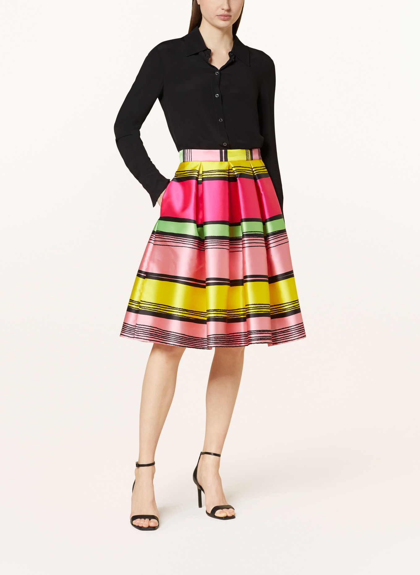 LUNATICA MILANO Pleated skirt, Color: PINK/ LIGHT GREEN/ YELLOW (Image 2)