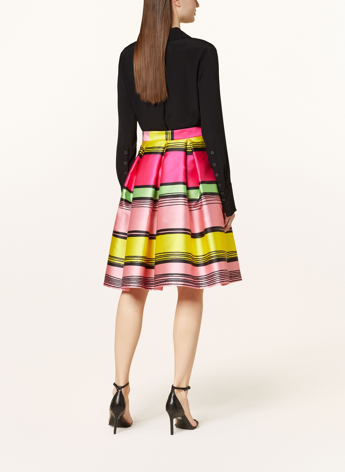 LUNATICA MILANO Pleated skirt, Color: PINK/ LIGHT GREEN/ YELLOW (Image 3)