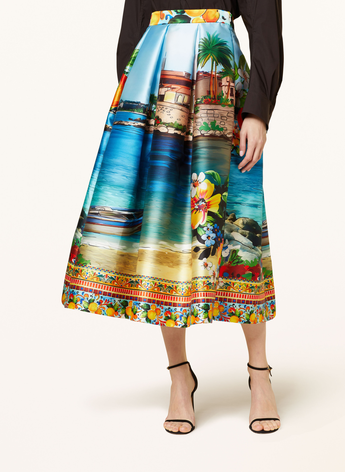 LUNATICA MILANO Skládaná sukně, Barva: ŽLUTÁ/ TMAVĚ MODRÁ/ ZELENÁ (Obrázek 4)