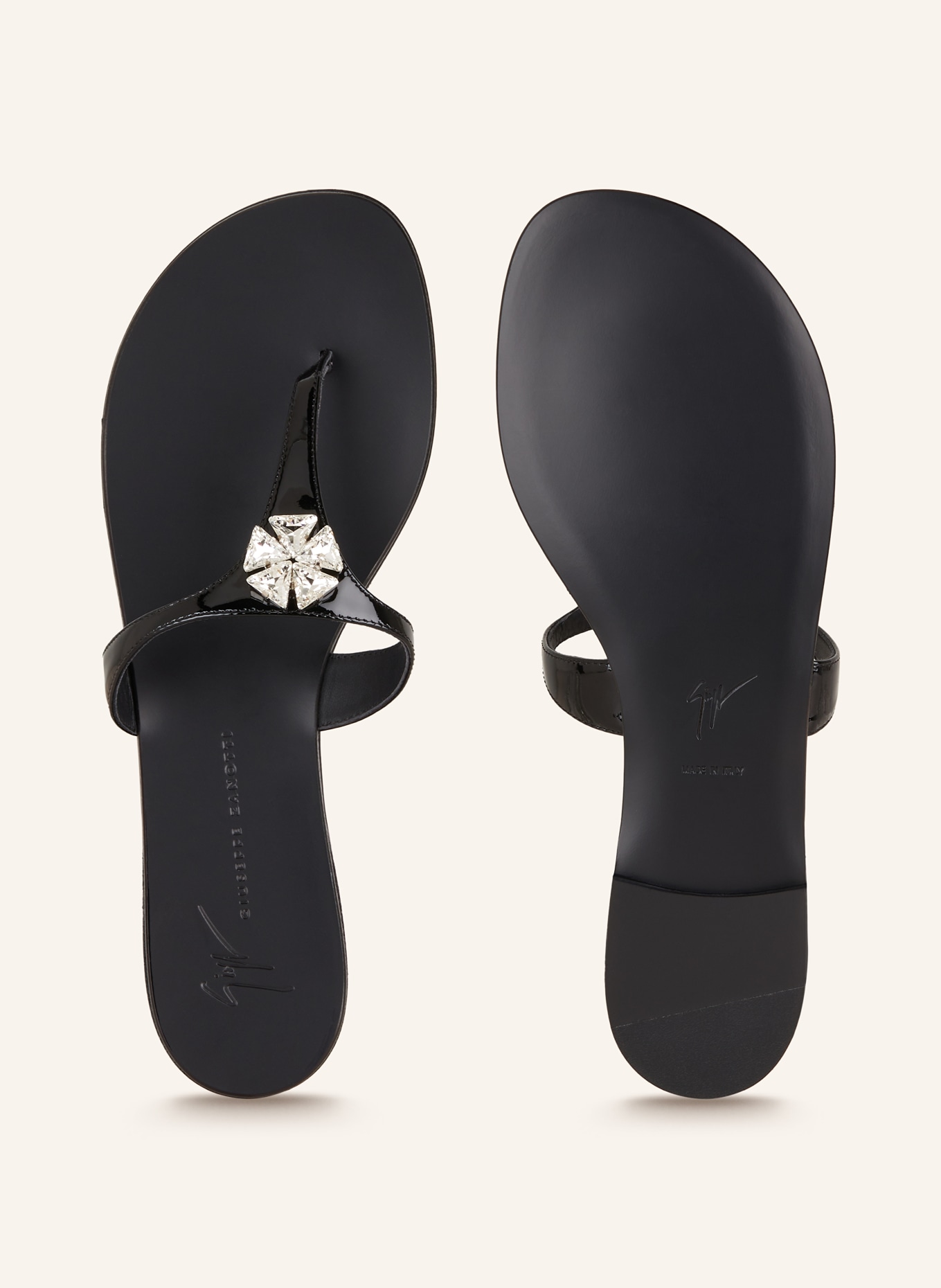 GIUSEPPE ZANOTTI DESIGN Flip flops with decorative gems, Color: BLACK (Image 5)