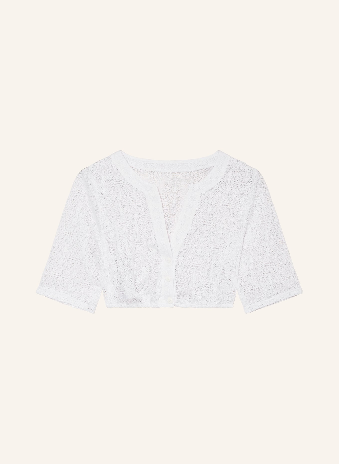 WALDORFF Dirndl blouse made of crochet lace, Color: WHITE (Image 1)