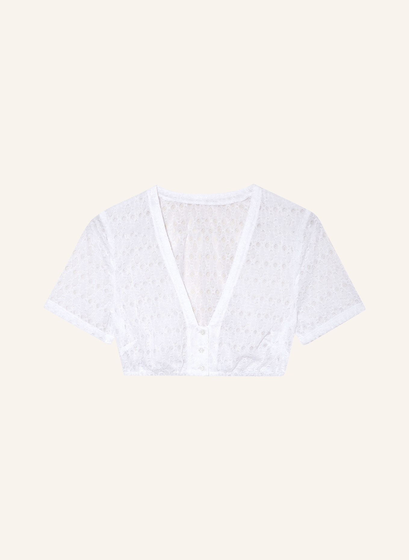 WALDORFF Dirndl blouse made of crochet lace, Color: WHITE (Image 1)