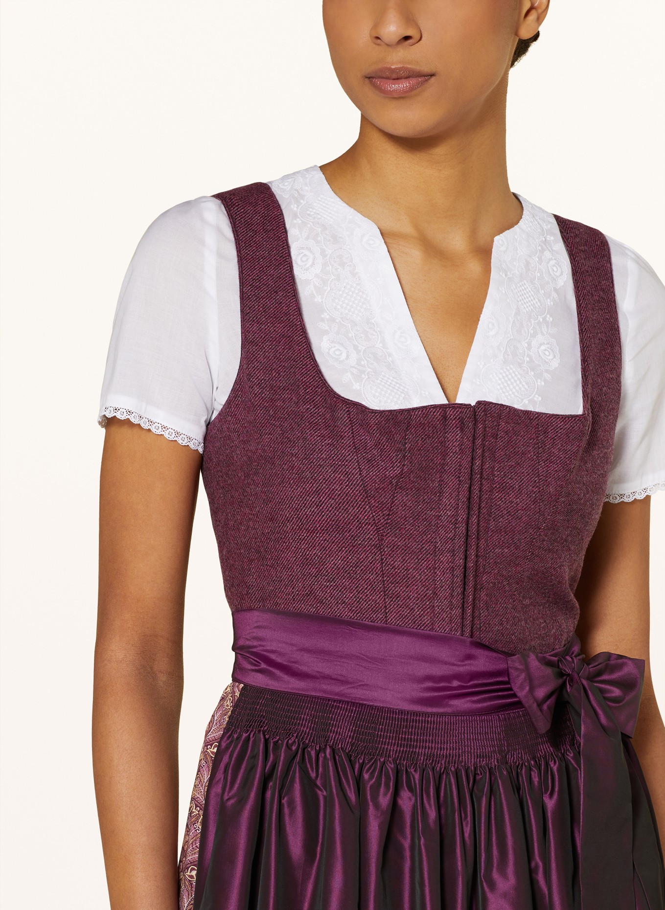 WALDORFF Dirndl blouse with crochet lace, Color: WHITE (Image 3)