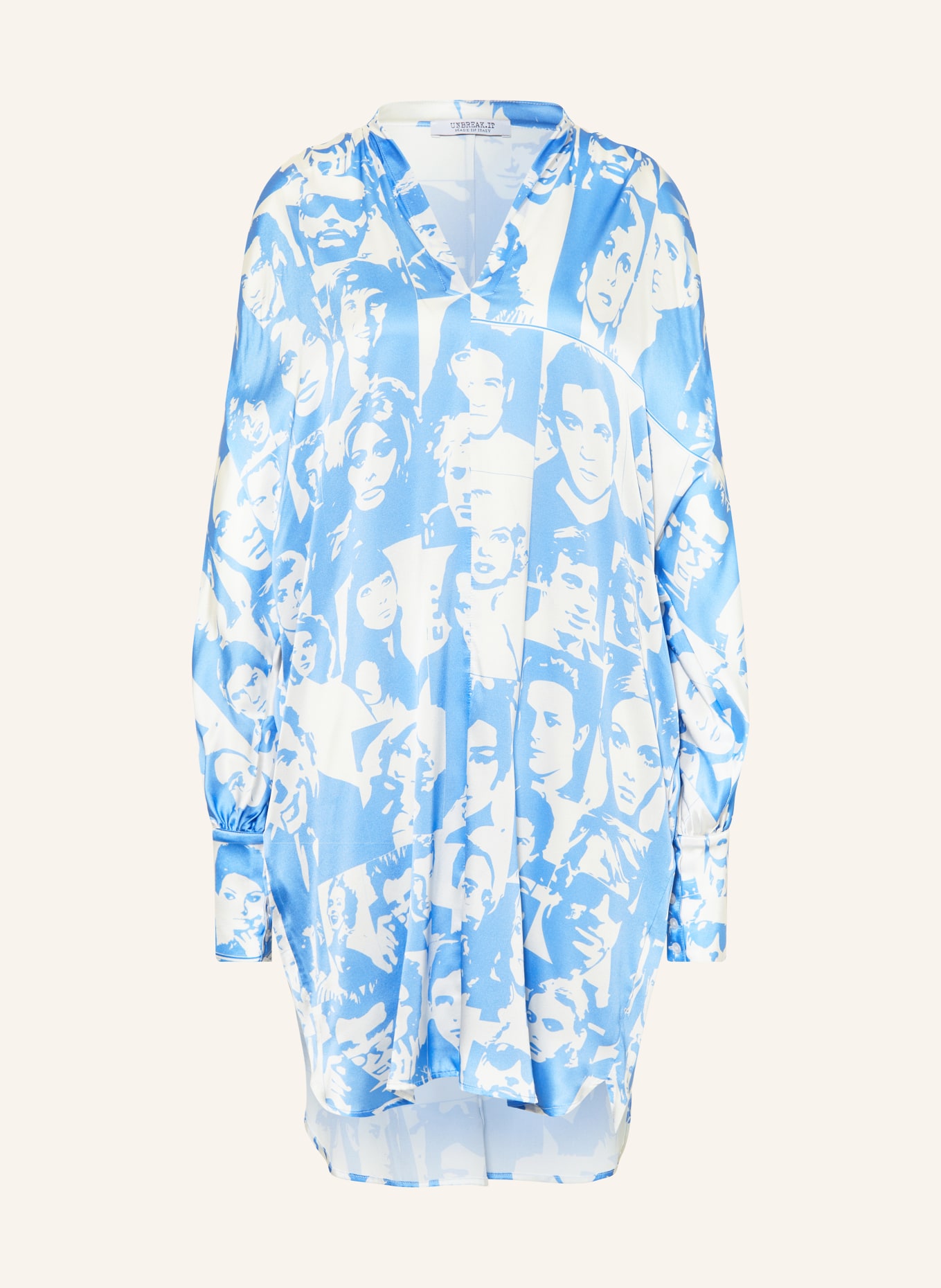 UNBREAK.IT Silk dress, Color: LIGHT BLUE/ WHITE (Image 1)