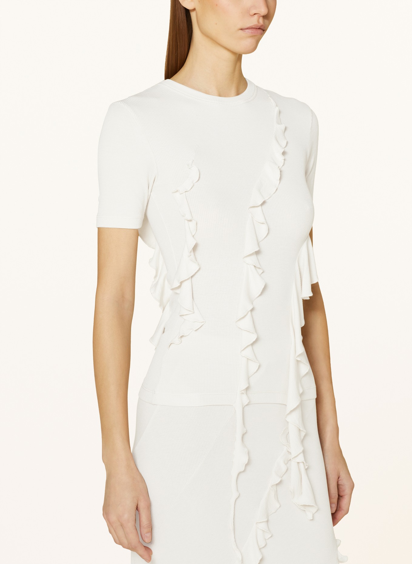 Acne Studios T-shirt with frills, Color: BEIGE (Image 4)
